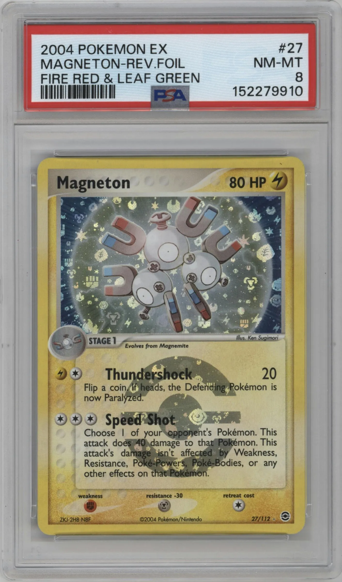2004 Pokemon EX FR & LG Magneton #27 PSA 8