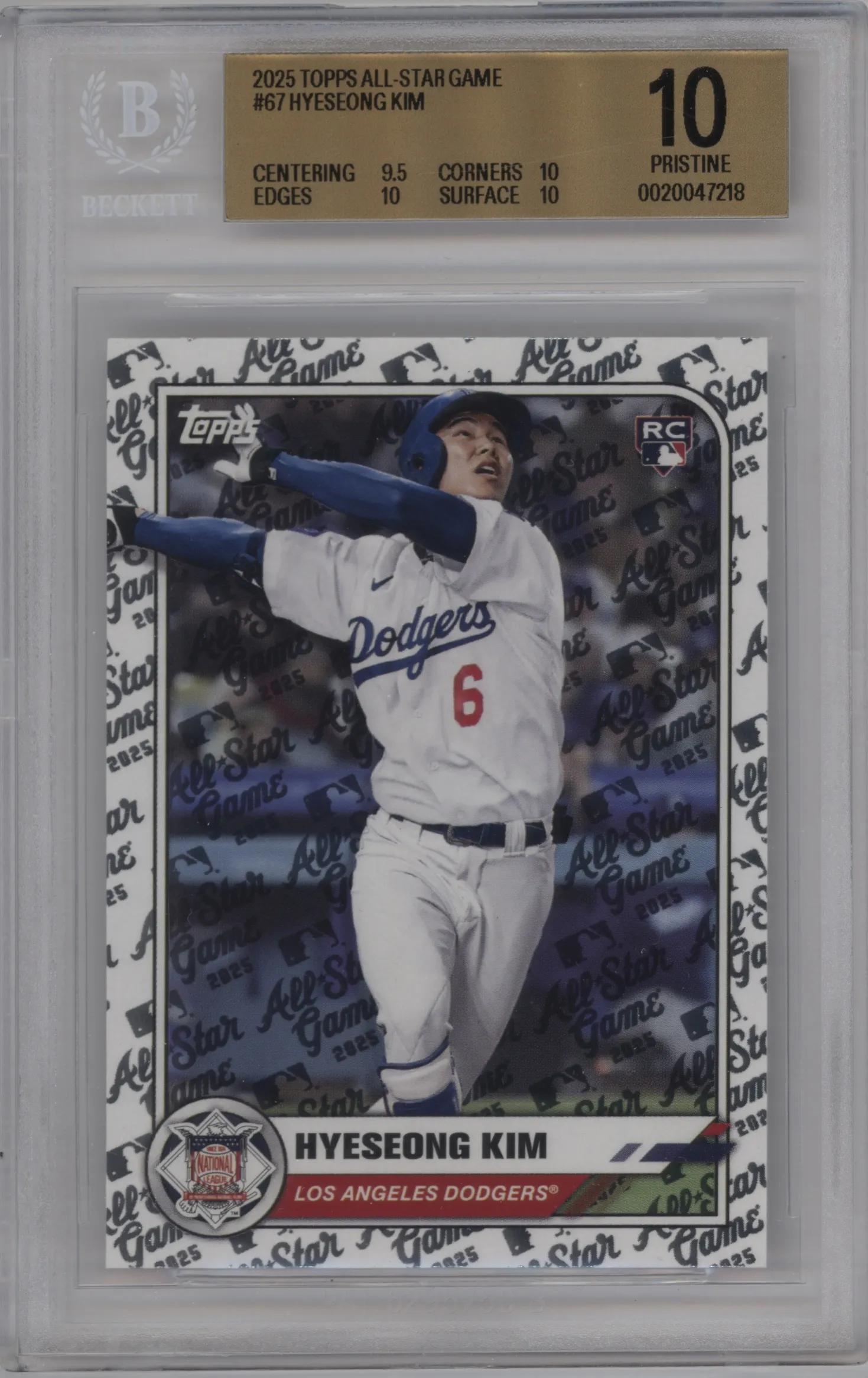 2025 Topps All Star Game Hyeseong Kim #67 BGS 10