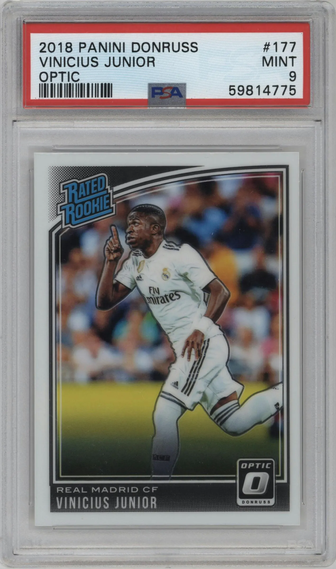 2018 Panini Donruss Optic Rtd.Rke. Vinicius Junior #177 PSA 9