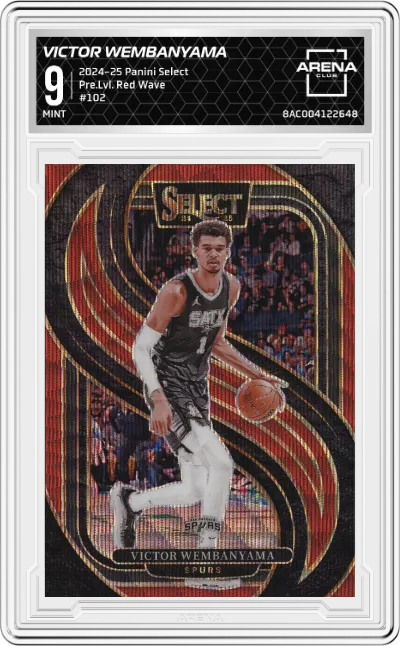 2024 Panini Select Pre.Lvl. Victor Wembanyama Red Wave #102 ARENA CLUB 9