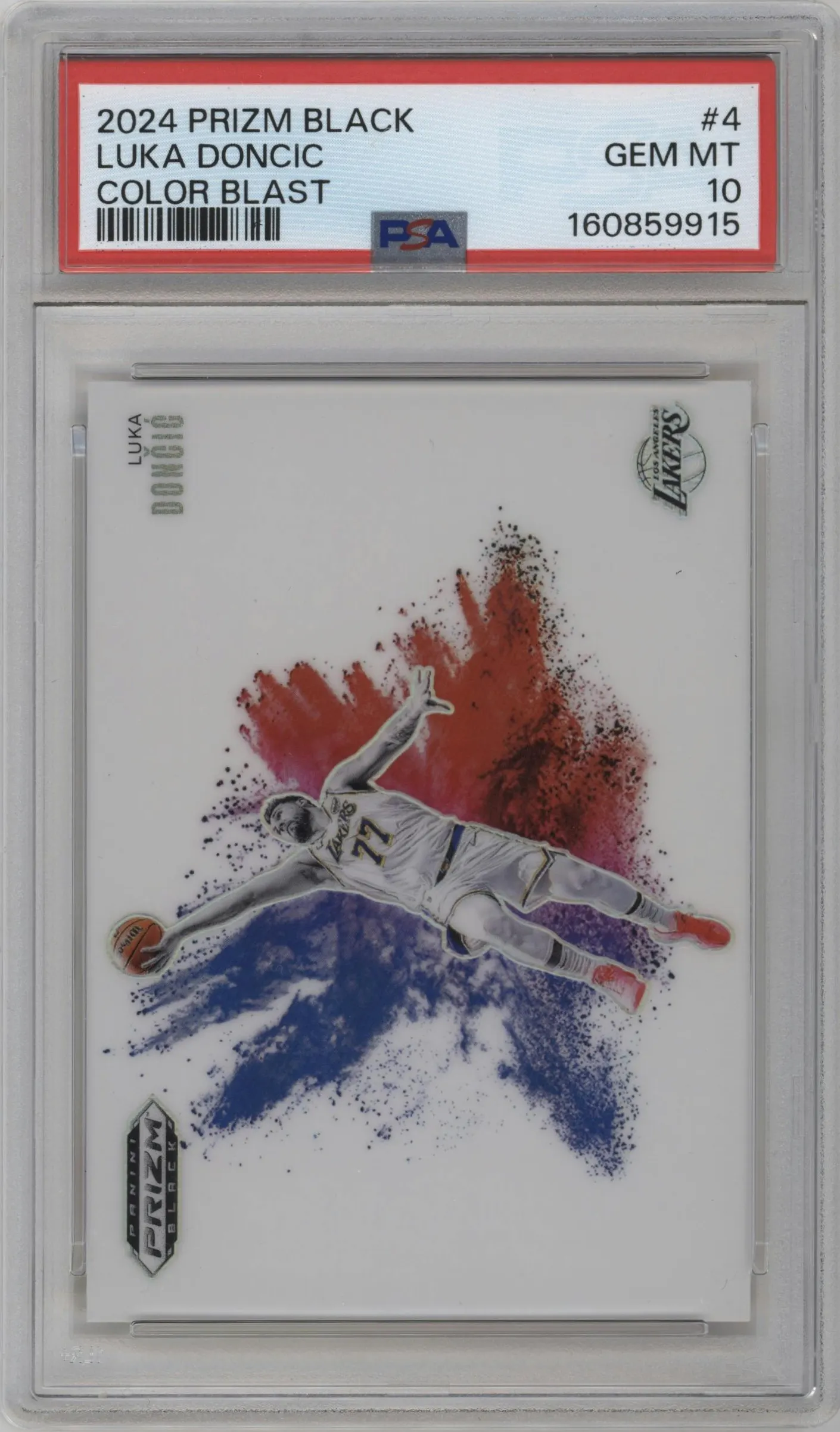 2024 Panini Prizm Black Color Blast Luka Doncic #4 PSA 10