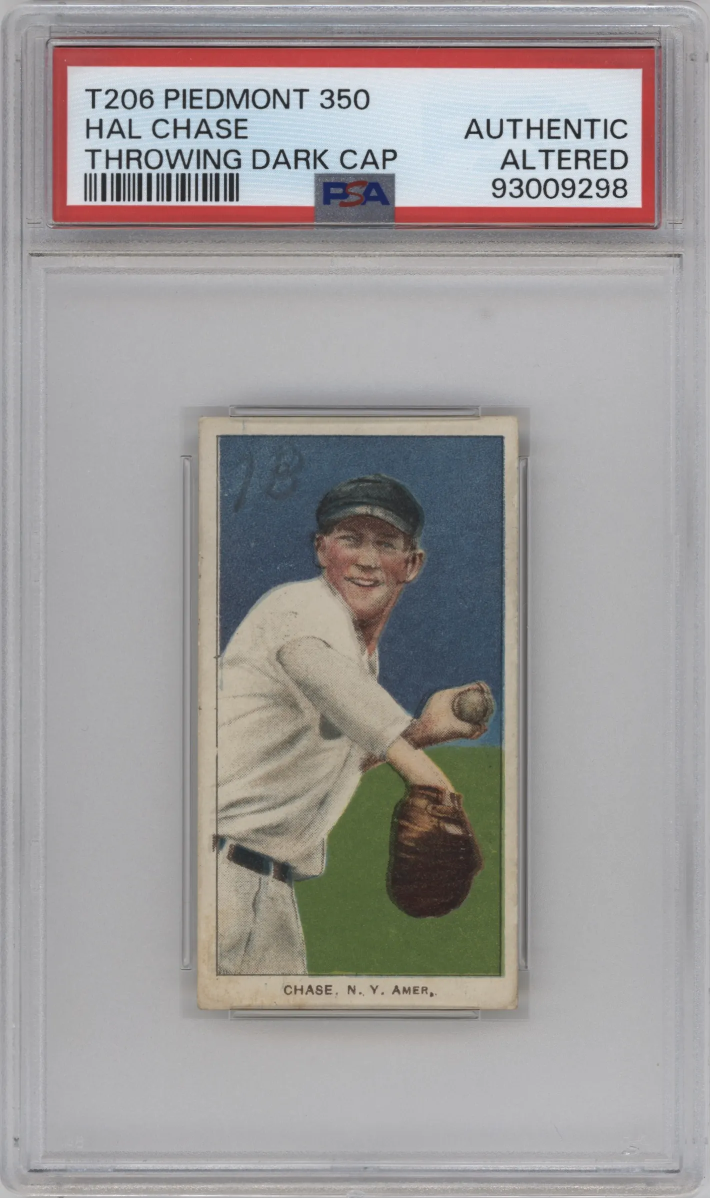 1909 T206 Piedmont 350 Hal Chase Altered PSA AUTHENTIC #NNO PSA