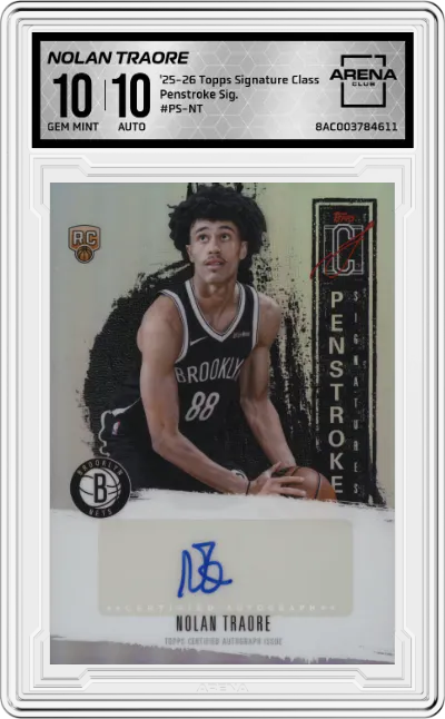 2025 2025-26 Topps Signature Class Topps Signature Class Penstroke Sig. Nolan Traore #PS-NT ARENA CLUB 10