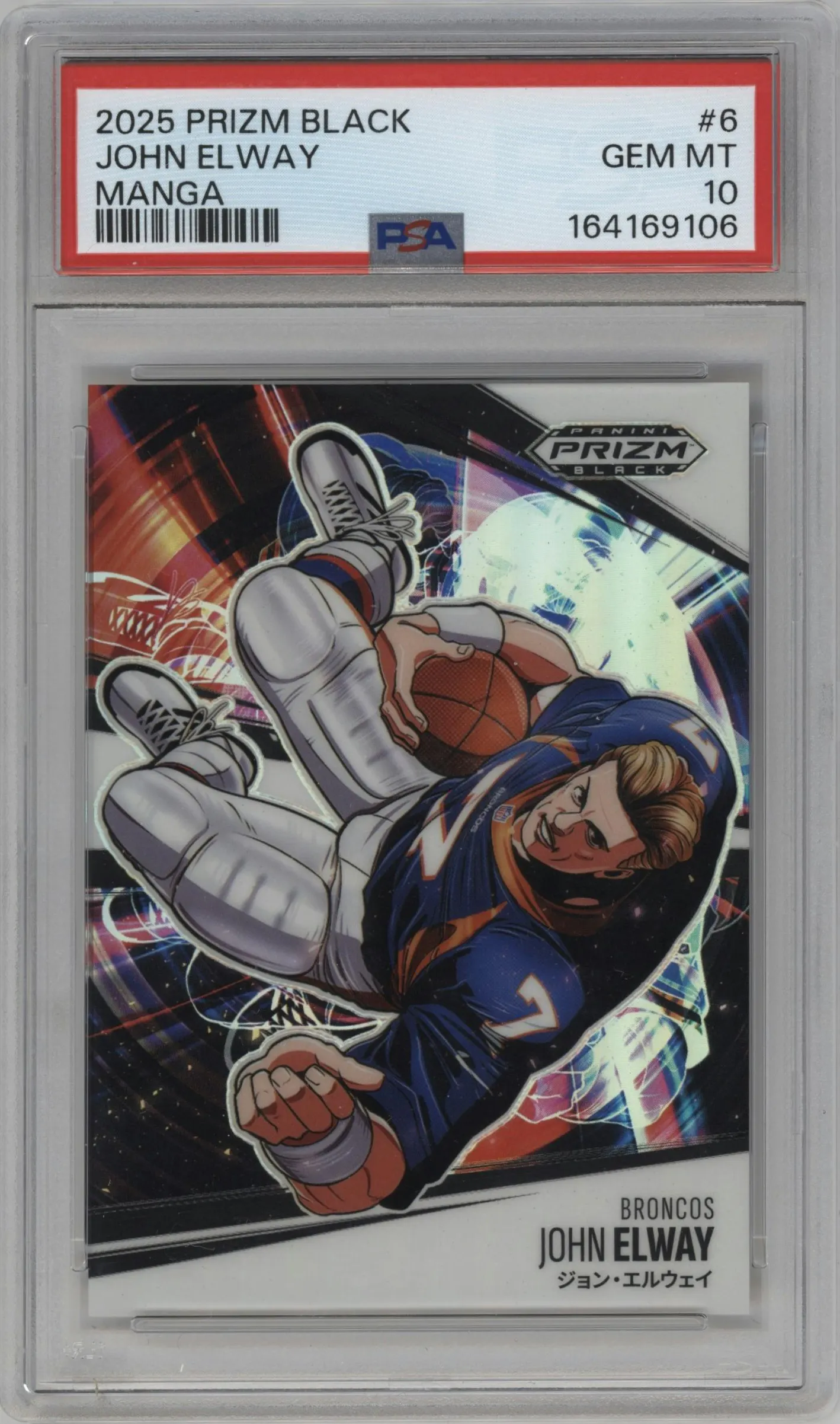 2025 Panini Prizm Black Manga John Elway #6 PSA 10