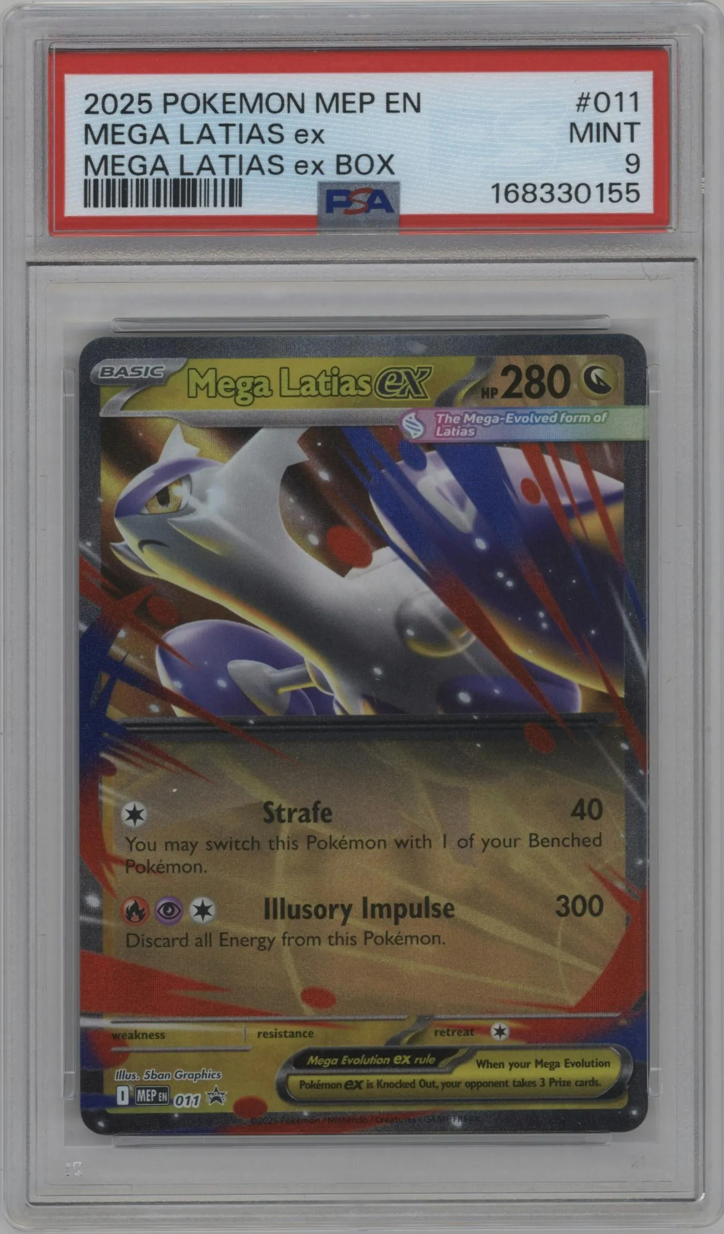 2025 Pokemon Mega Evolution Mega Latias ex Mega Latias ex Box #011 PSA 9