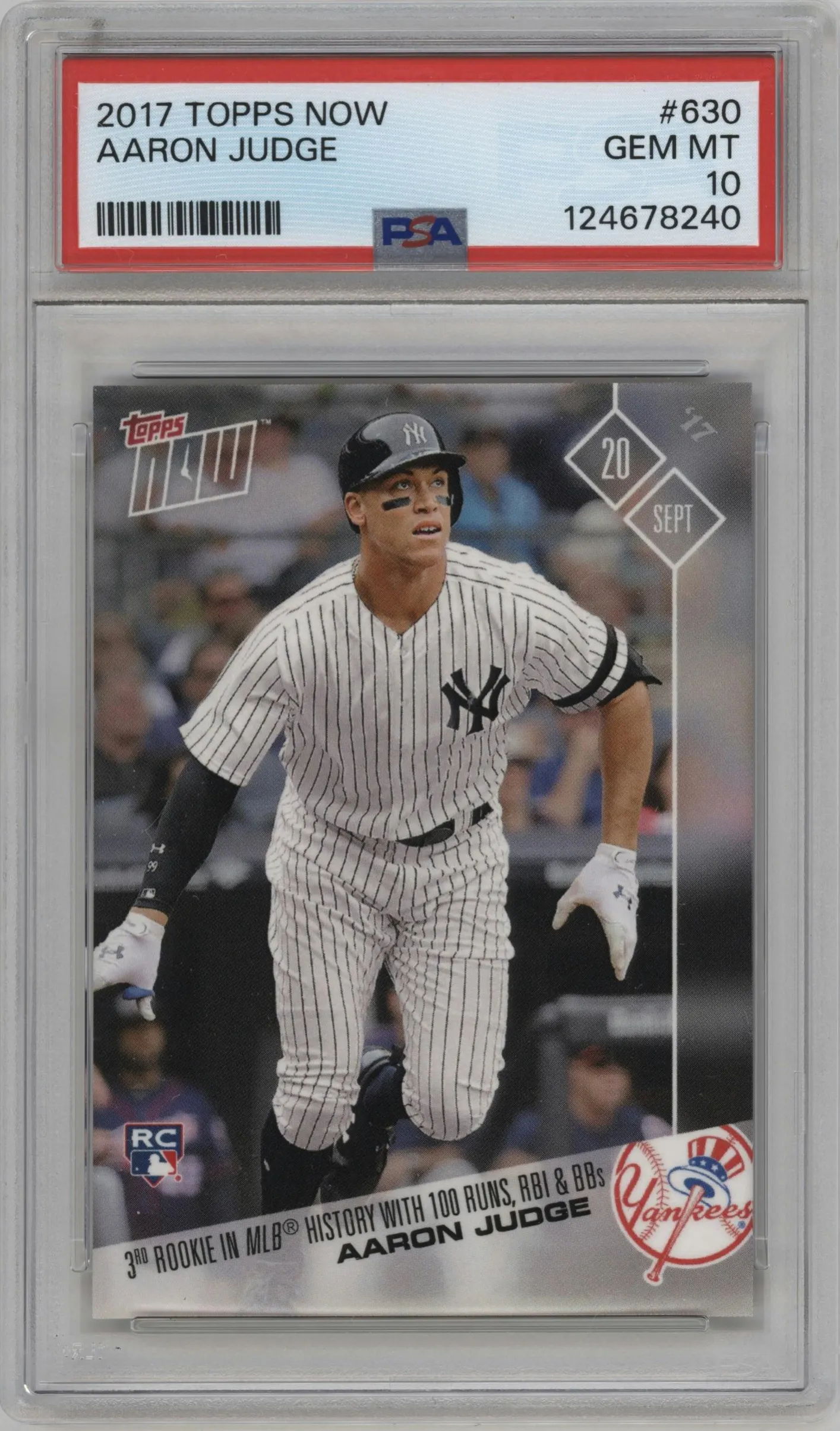 2017 Topps Now Aaron Judge #630 PSA 10