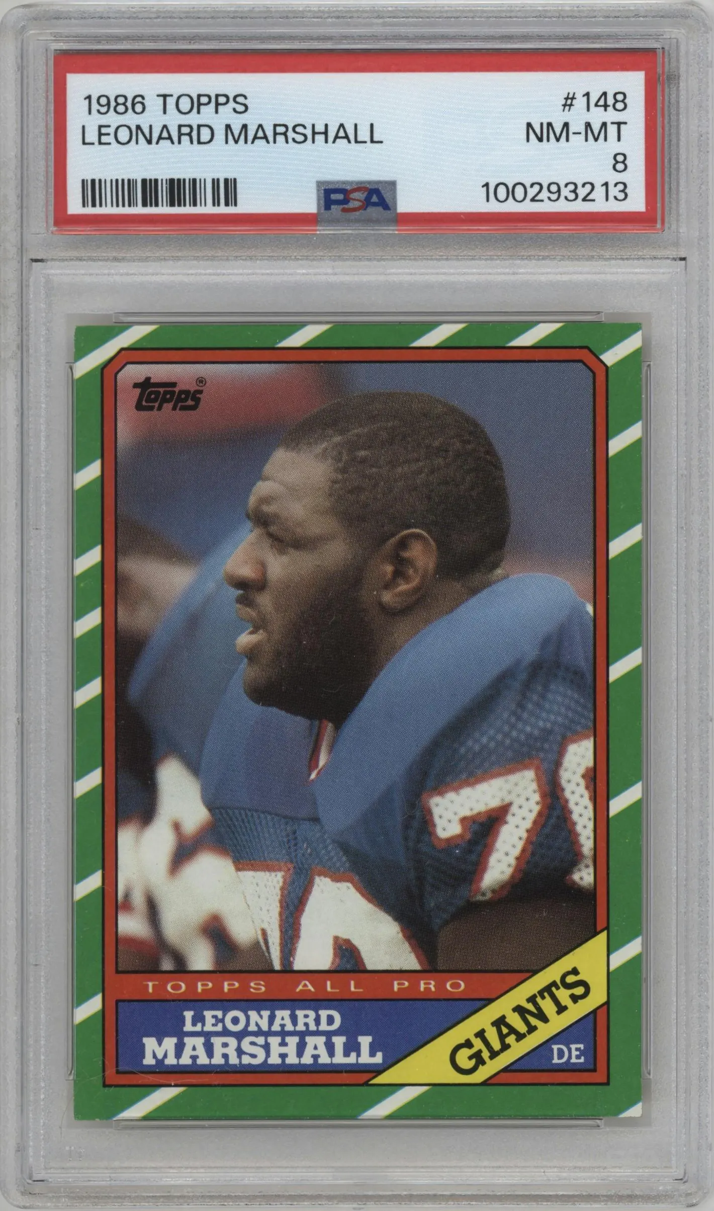 1986 Topps Leonard Marshall #148 PSA 8