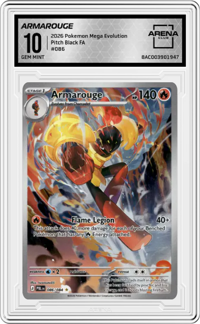 2026 Pokemon Mega Evolution Pitch Black Armarouge #086 ARENA CLUB 10