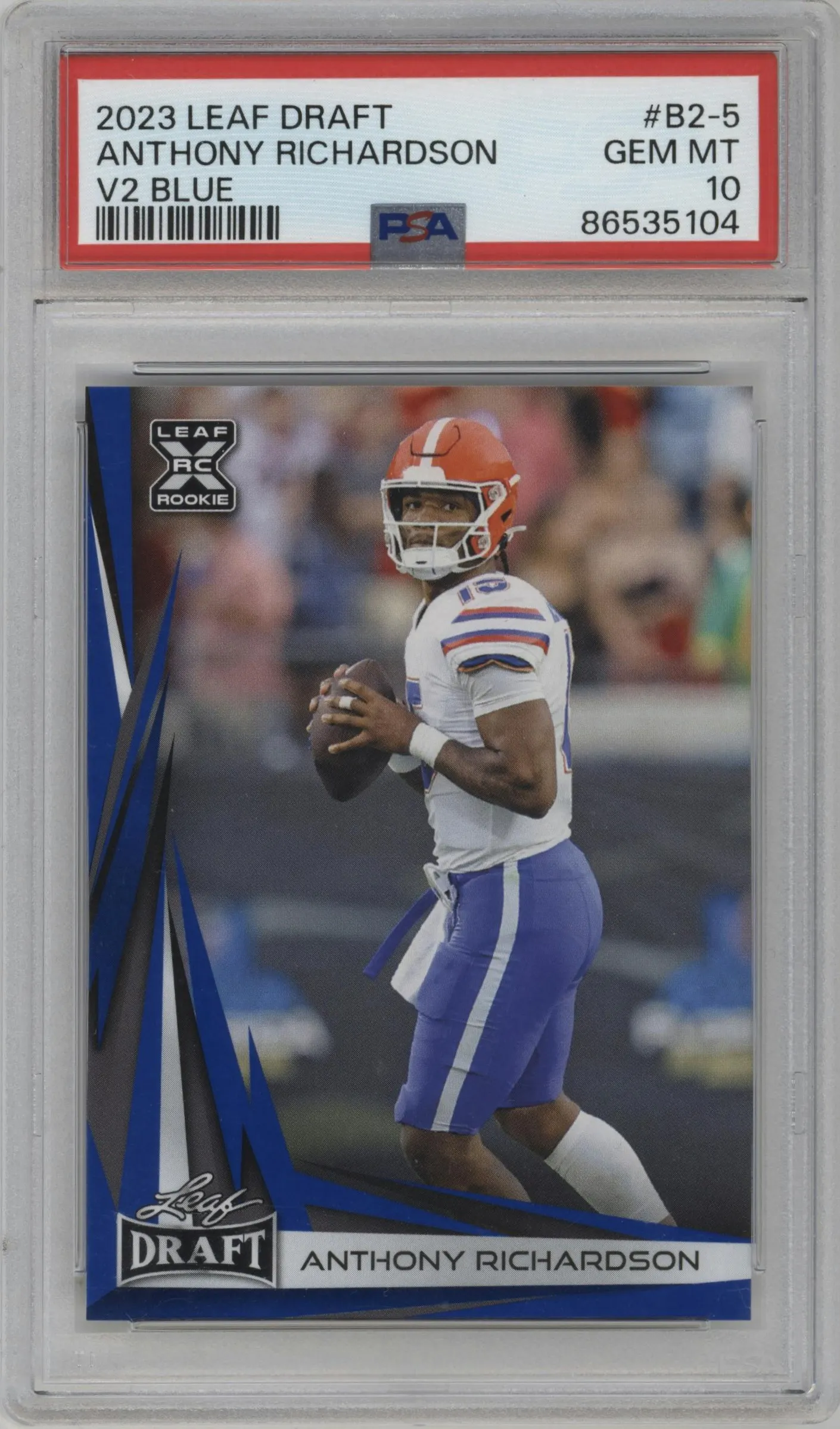 2023 Leaf Draft V2 Anthony Richardson Blue #B2-5 PSA 10