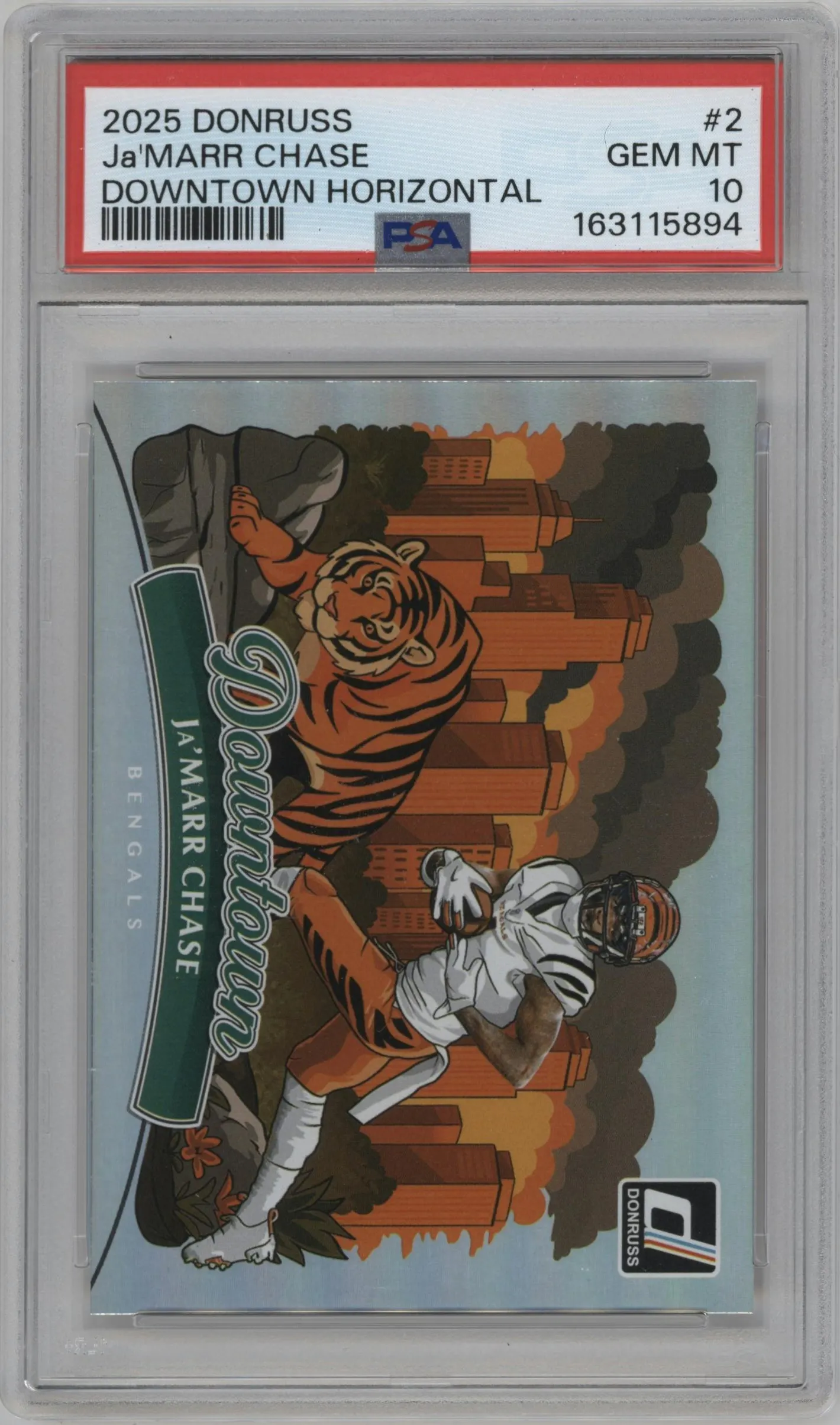 2025 Panini Donruss Downtown Horizontal Ja'Marr Chase #2 PSA 10