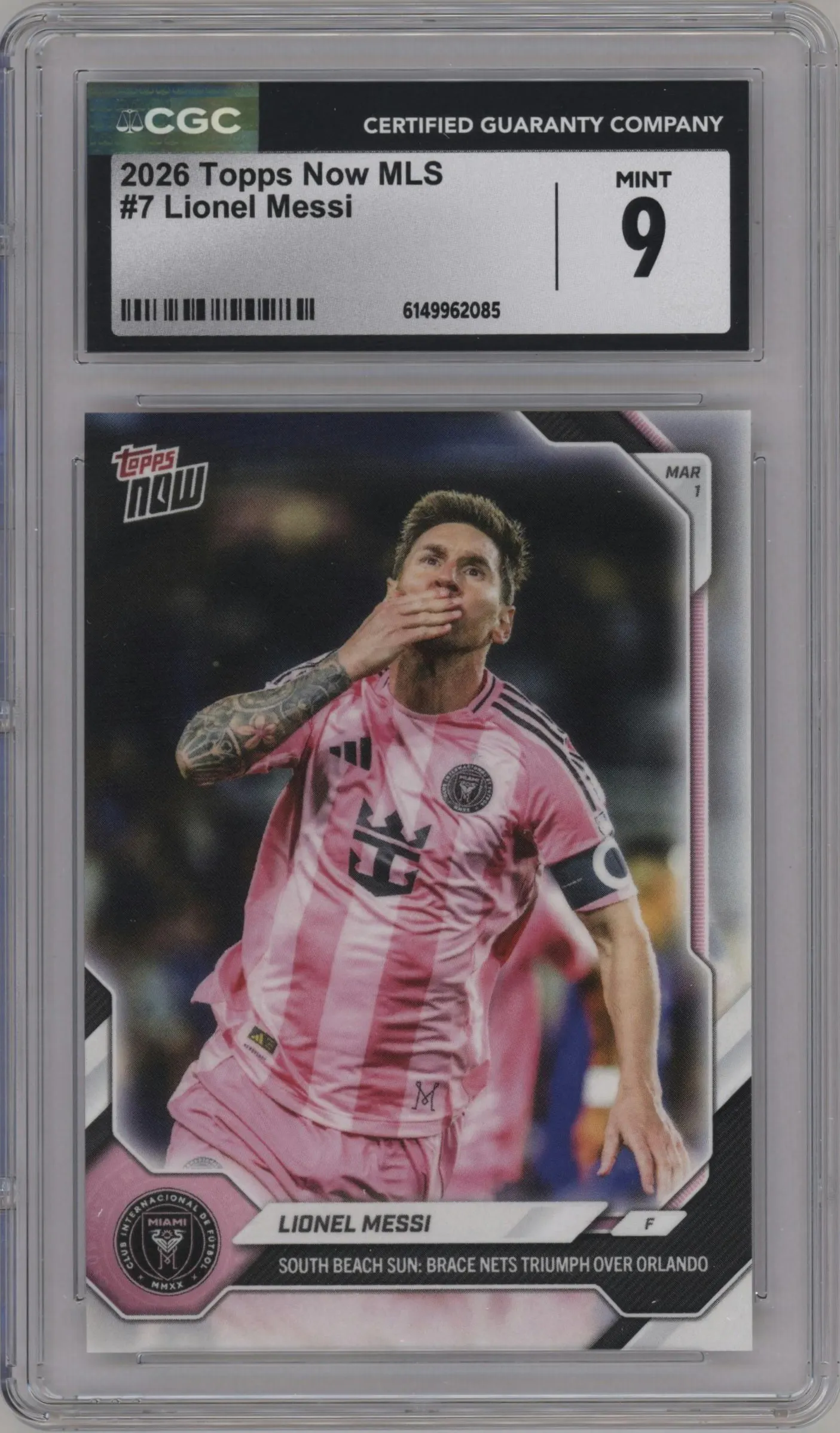 2026 Topps Now MLS Lionel Messi #7 CGC 9