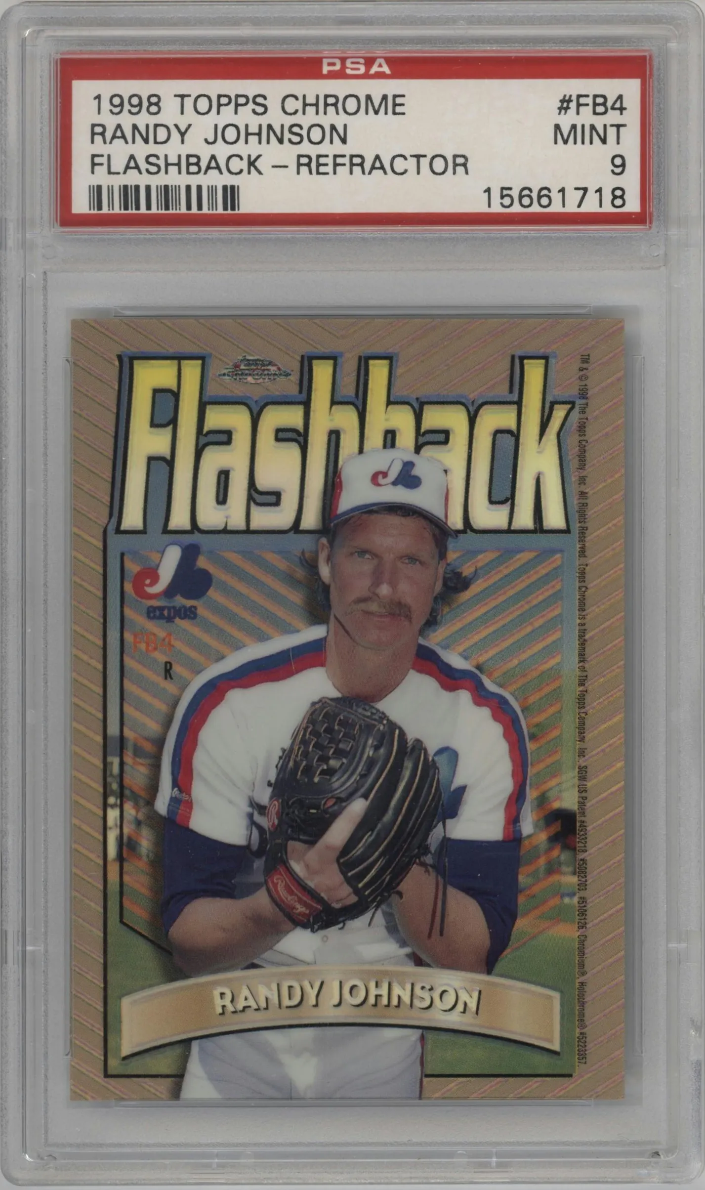 1998 Topps Chrome Flashback Randy Johnson Refractor #FB4 PSA 9