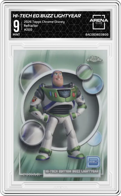 2026 Topps Chrome Disney Buzz Lightyear Refractor ARENA CLUB 9