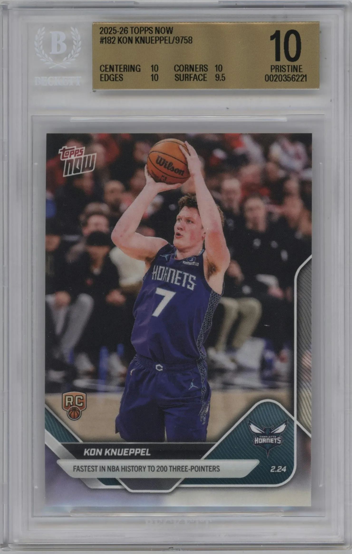 2025 Topps Now Kon Knueppel BGS 10