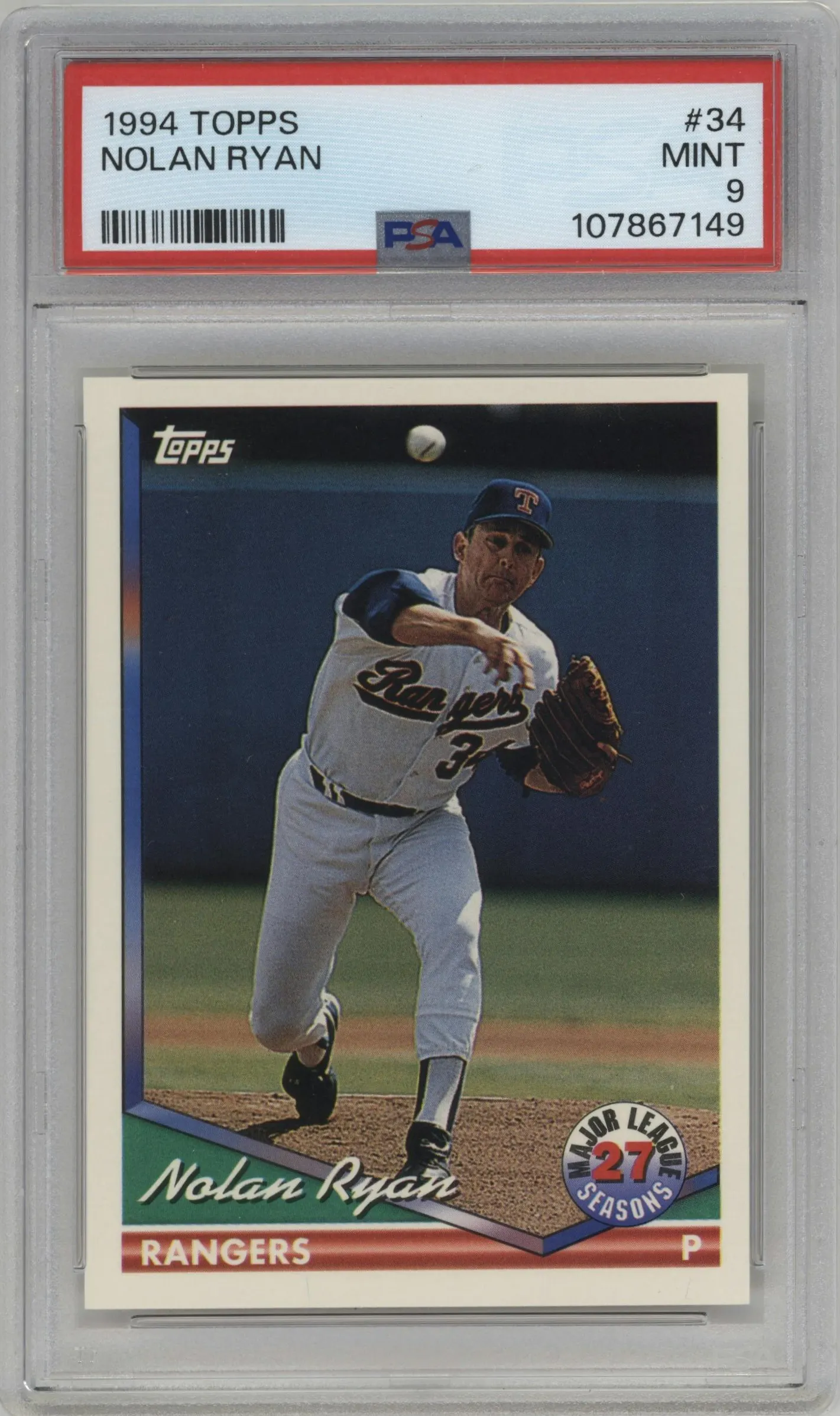 1994 Topps Nolan Ryan #34 PSA 9