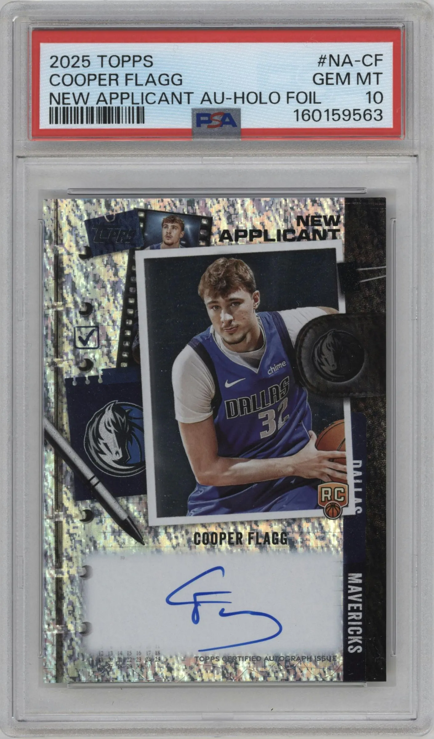 2025 Topps New App.Auto Cooper Flagg Holo Foil #NA-CF PSA 10