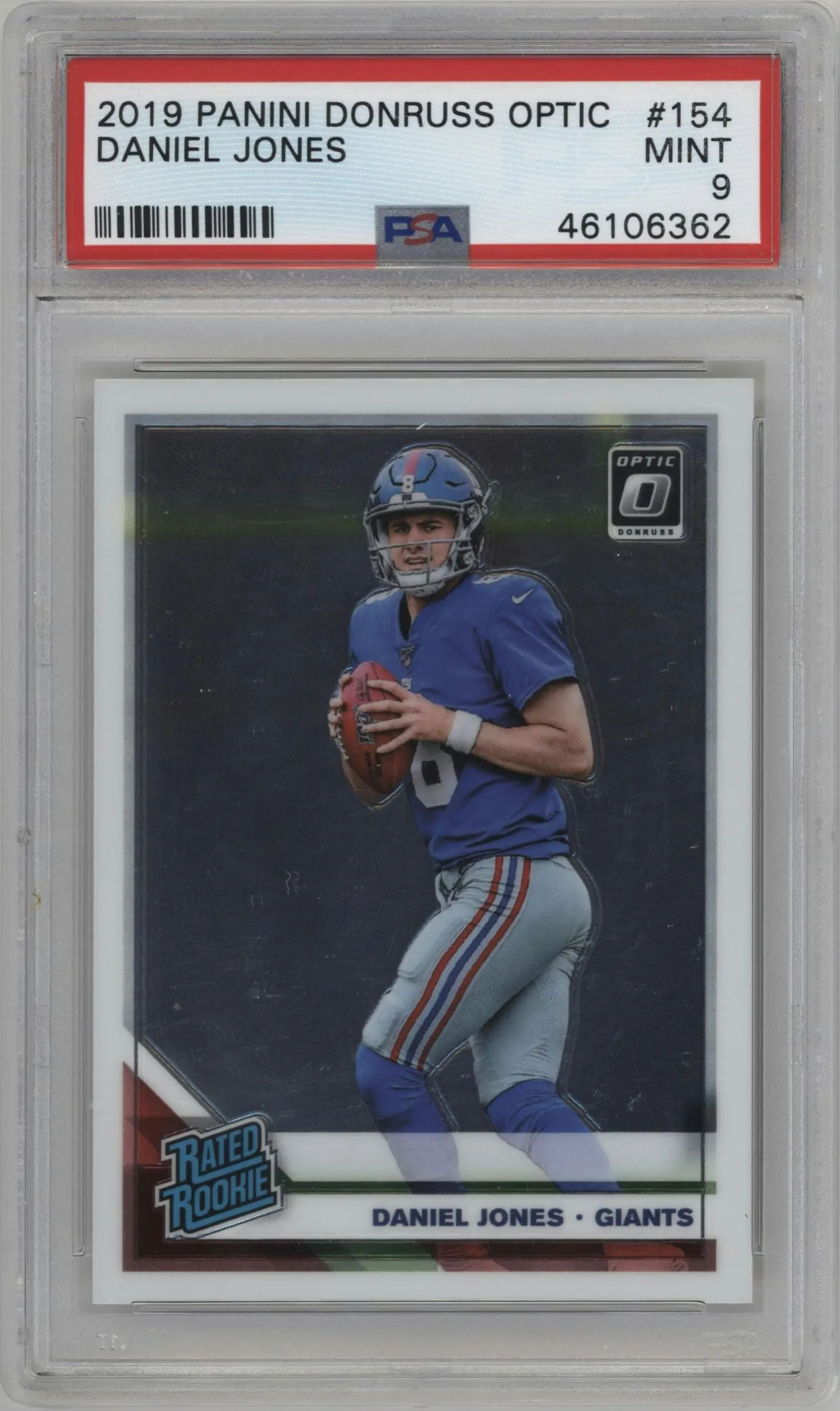 2019 Panini Donruss Optic Rated Rookie Daniel Jones #154 PSA 9