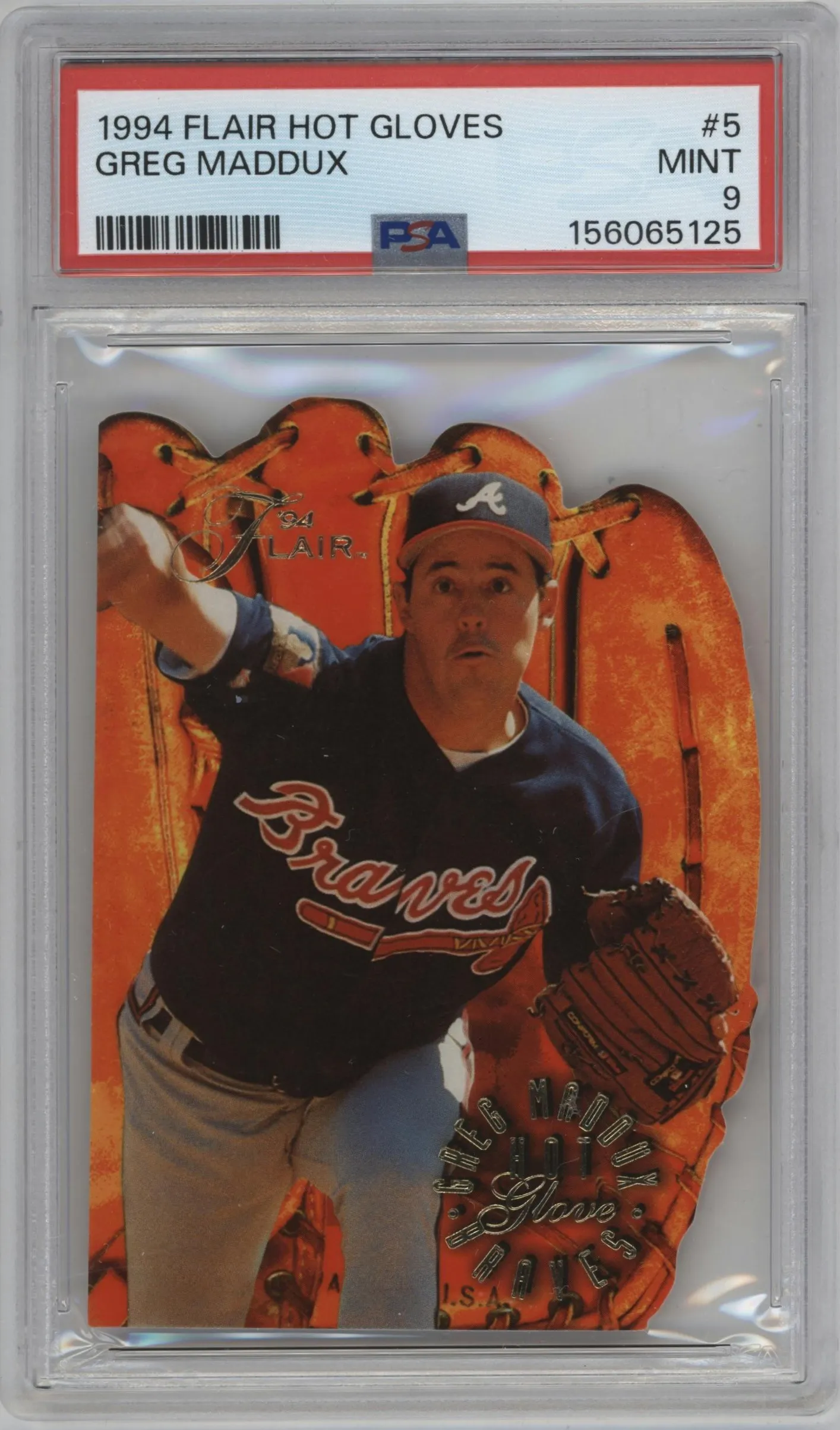 1994 Flair Hot Gloves Greg Maddux #5 PSA 9
