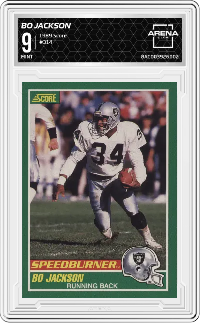 1989 Score Bo Jackson #314 ARENA CLUB 9
