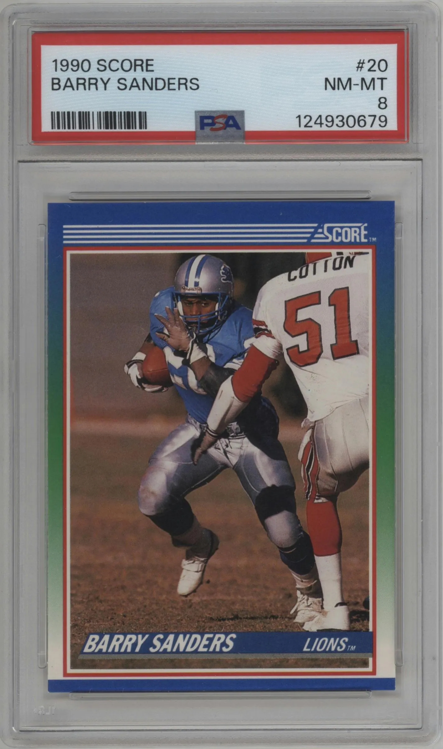 1990 Score Barry Sanders #20 PSA 8