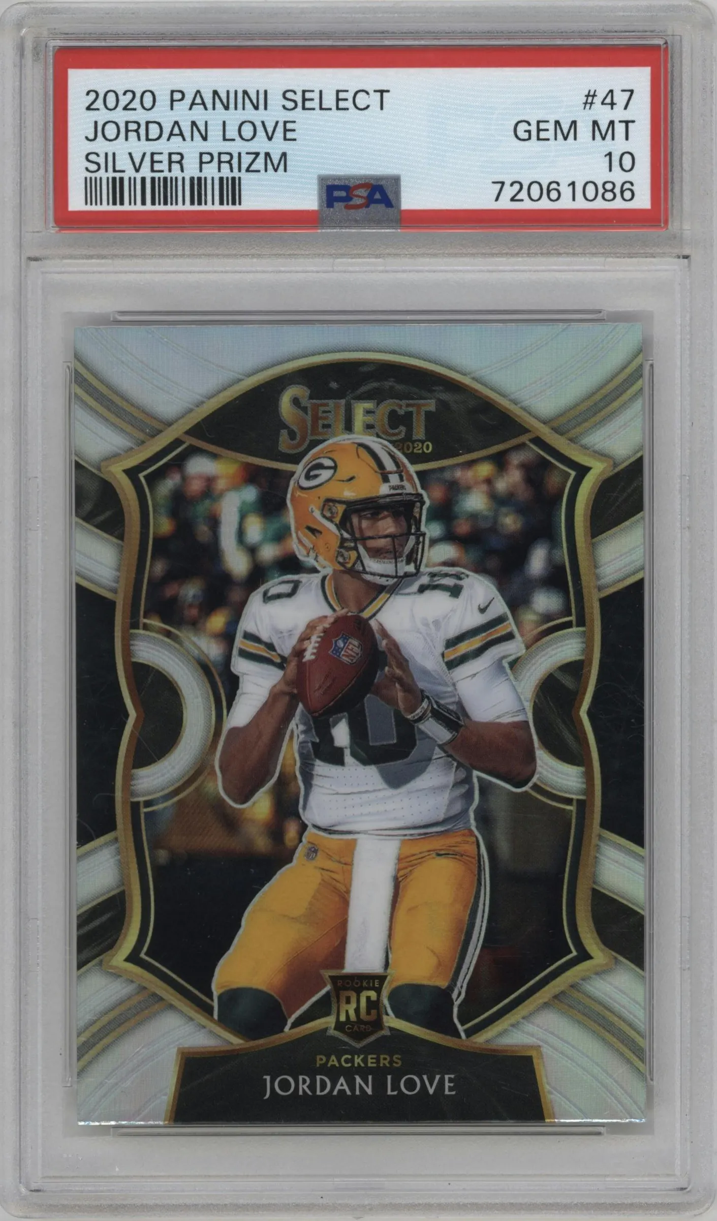 2020 Panini Select Jordan Love Silver Prizm PSA 10