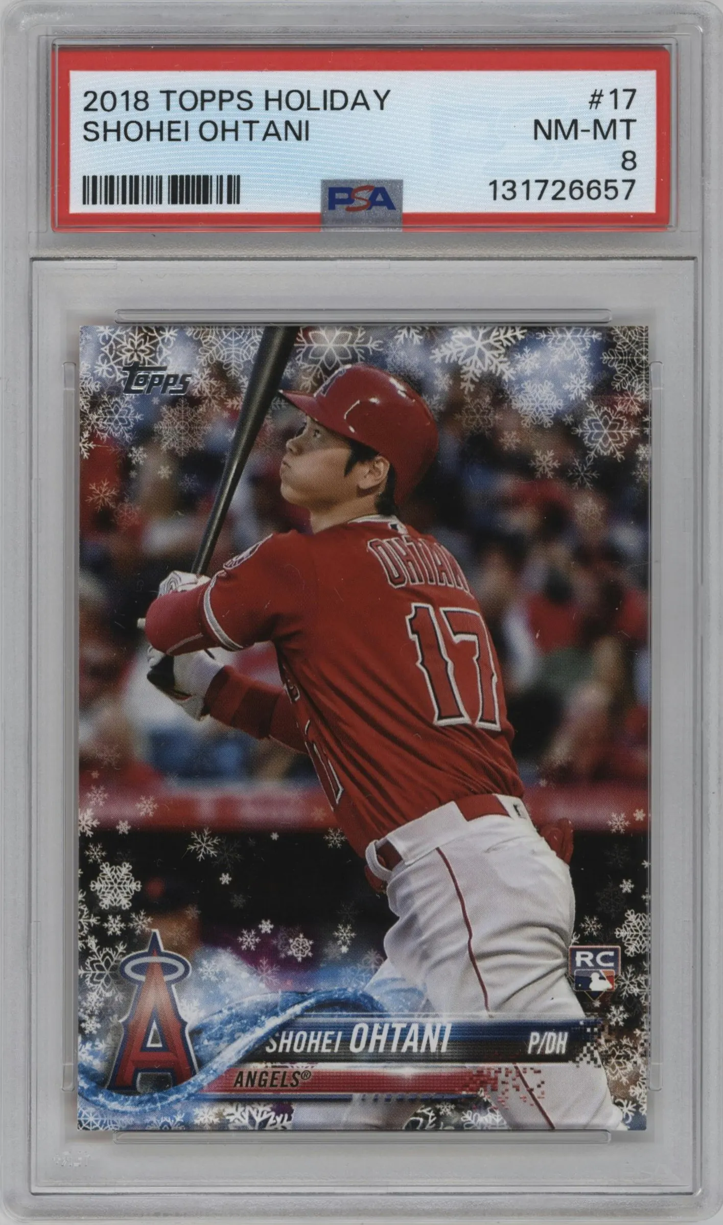 2018 Topps Holiday Shohei Ohtani #HMW17 PSA 8