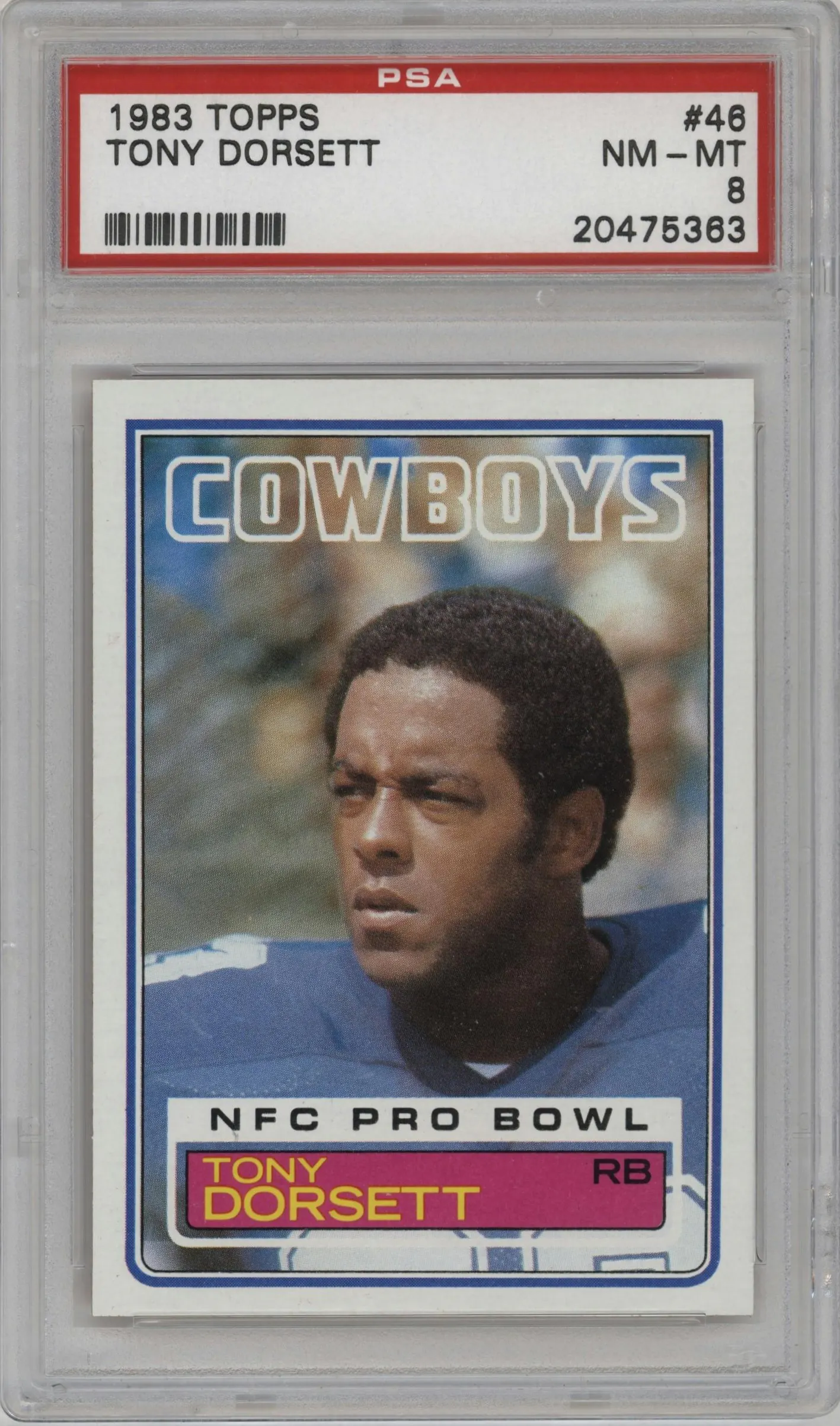 1983 Topps Tony Dorsett #46 PSA 8