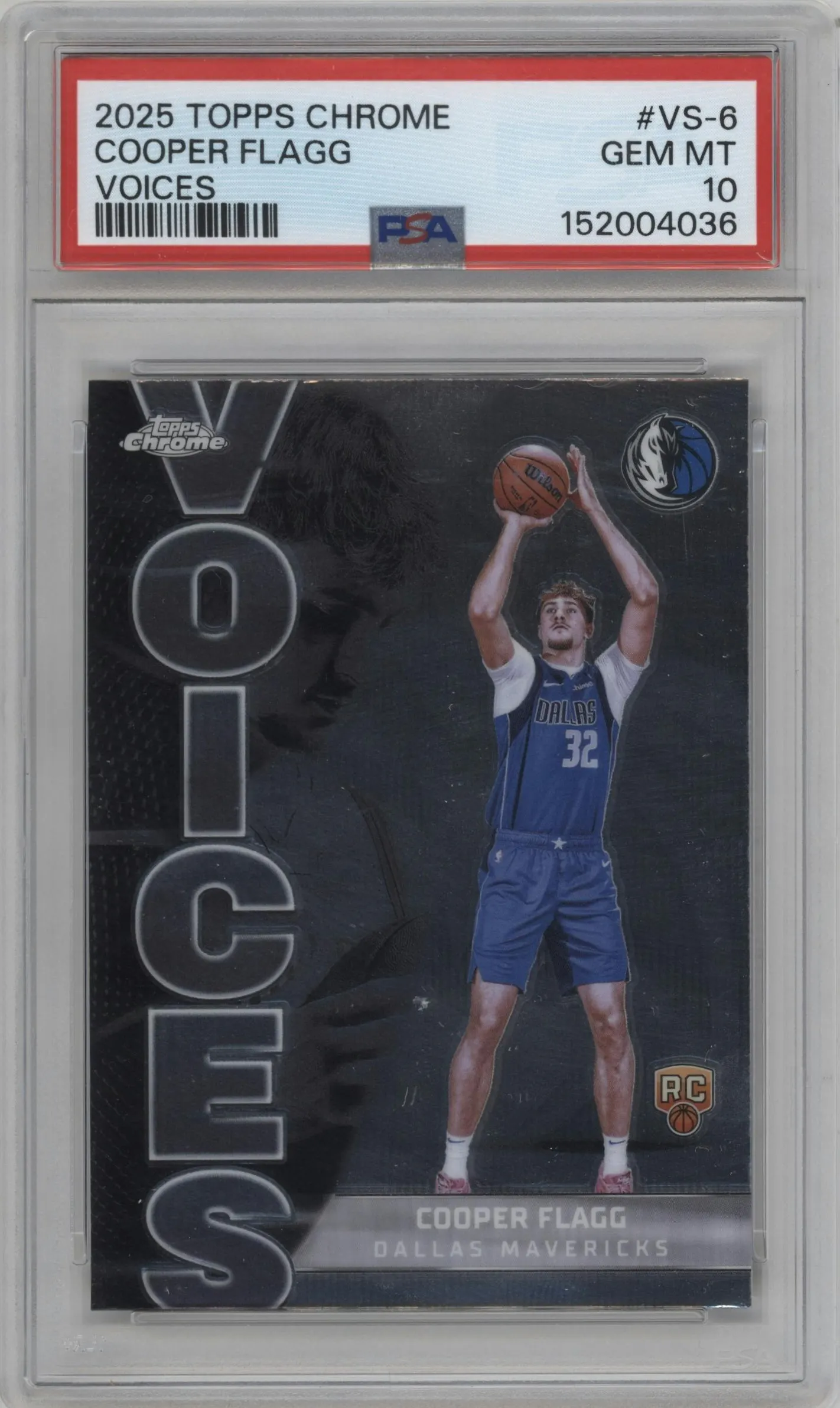 2025 Topps Chrome Voices Cooper Flagg #VS-6 PSA 10