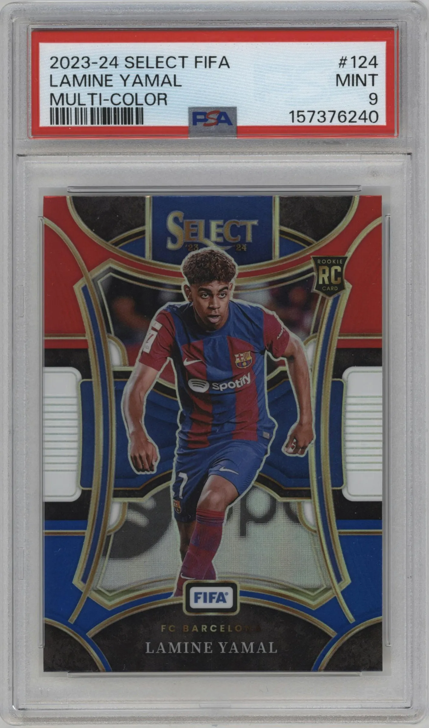 2023 Panini Select FIFA Mezzanine Lamine Yamal Multi-Color #124 PSA 9