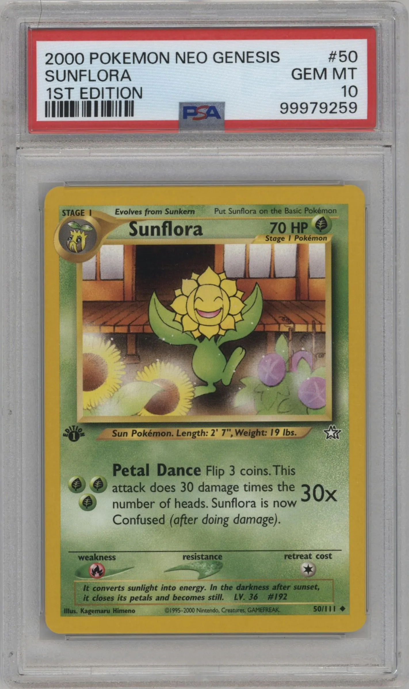 2000 Pokemon Neo Genesis Sunflora #50 PSA 10