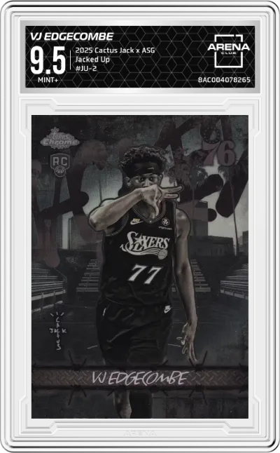 2025 Topps Chrome Cactus Jack x NBA All-Star Game Topps Chrome Cactus Jack x NBA All-Star Game Jacked Up VJ Edgecombe #JU-2 ARENA CLUB 9.5