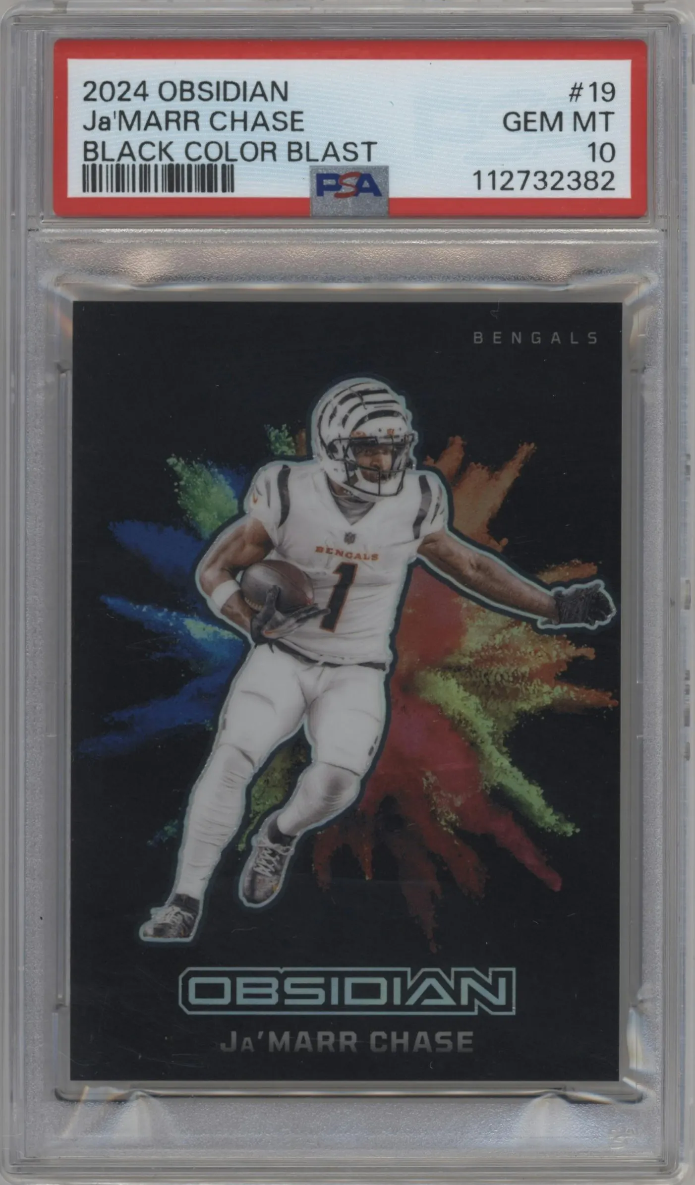 2024 Panini Obsidian Black Color Blast Ja'Marr Chase #19 PSA 10