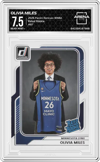 2026 Panini Donruss WNBA Rated Rookie Olivia Miles #87 ARENA CLUB 7.5