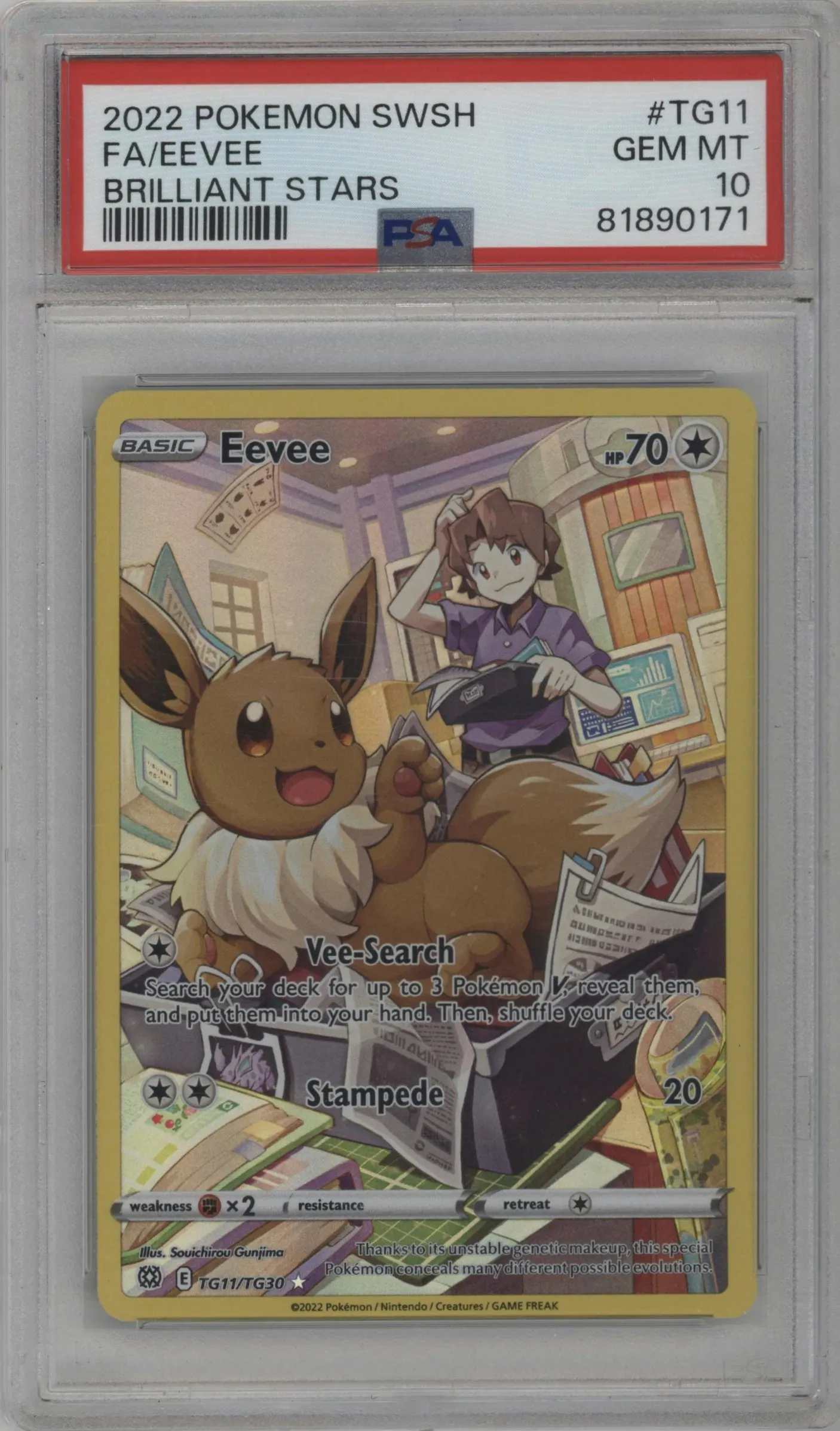 2022 Pokemon SWSH Brilliant Stars TG Eevee #TG11 PSA 10