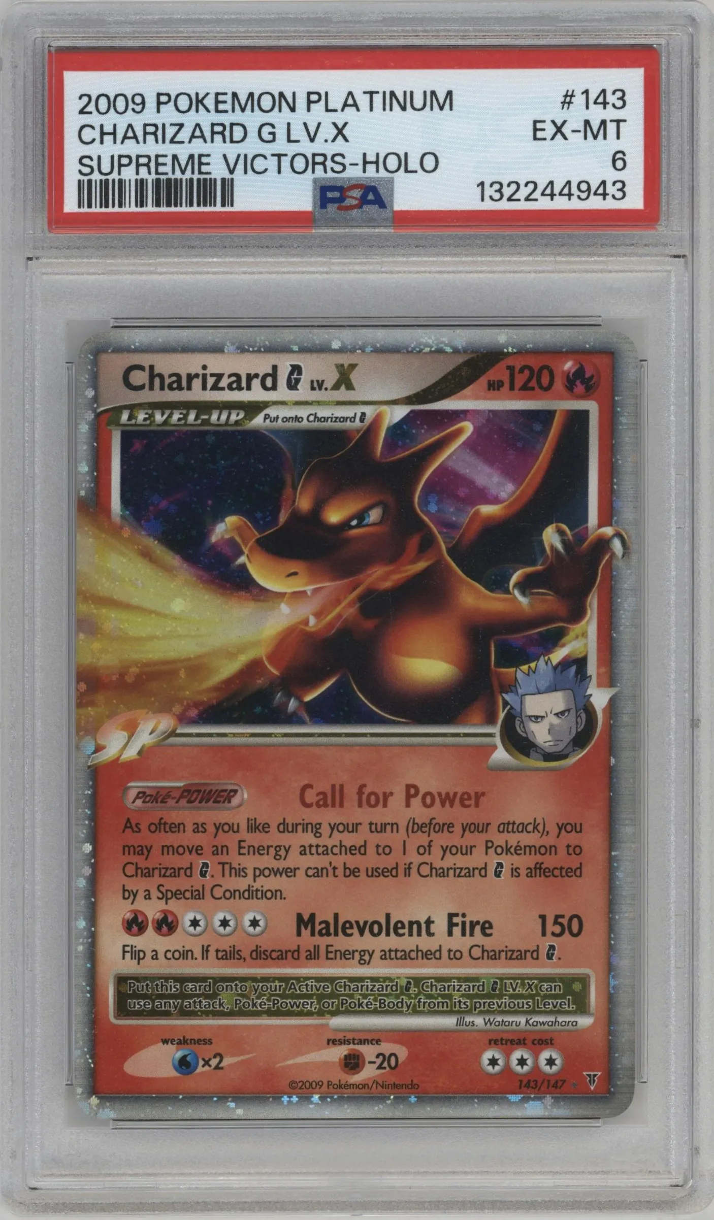 2009 Pokemon Platinum Supreme Victors Charizard G LV. X #143 PSA 6