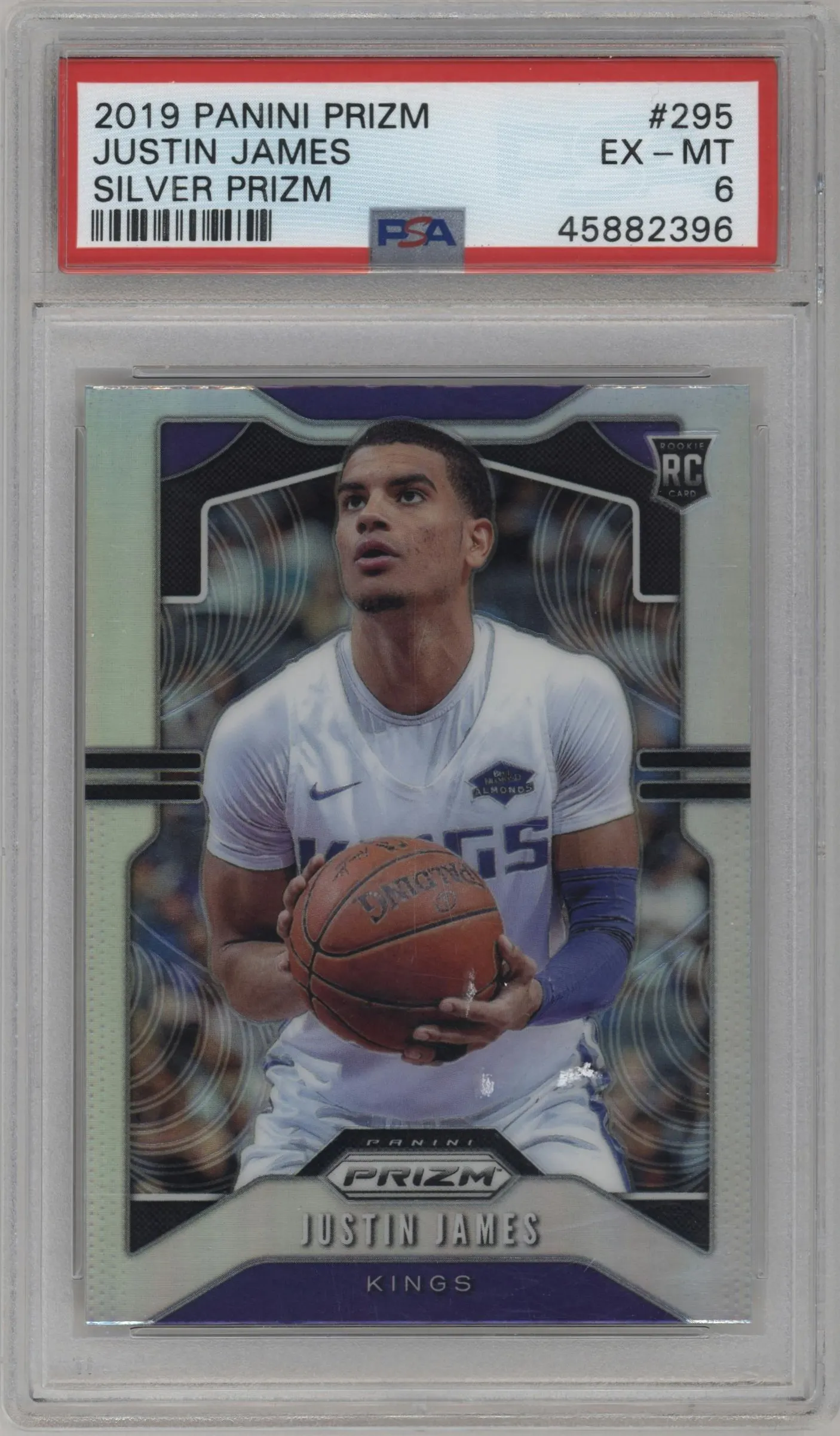 2019 Panini Prizm Justin James Silver Prizm PSA 6