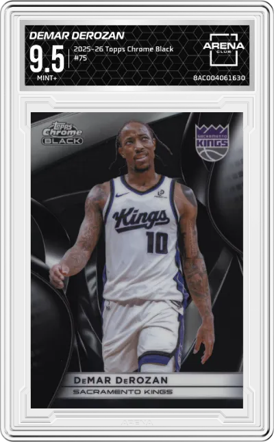 2025 Topps Chrome Black DeMar DeRozan #75 ARENA CLUB 9.5