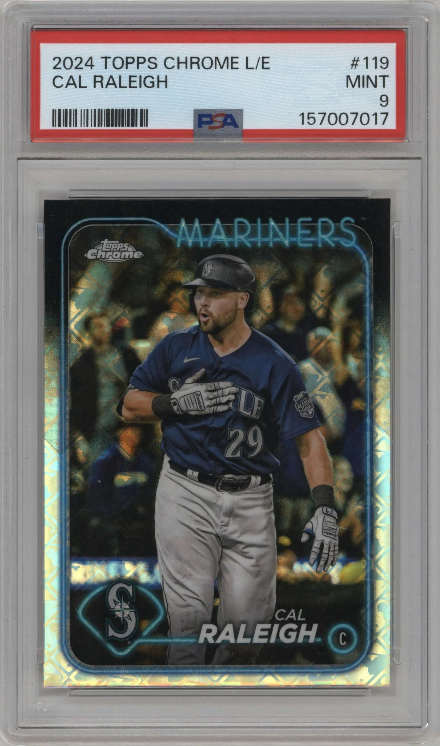 2024 Topps Chrome Logofractor Cal Raleigh #119 PSA 9