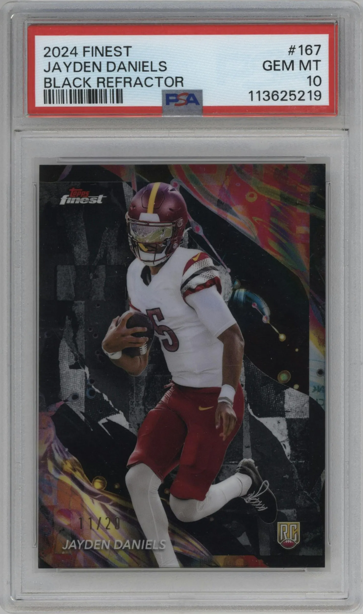 2024 Finest Jayden Daniels Black Refractor #167 PSA 10