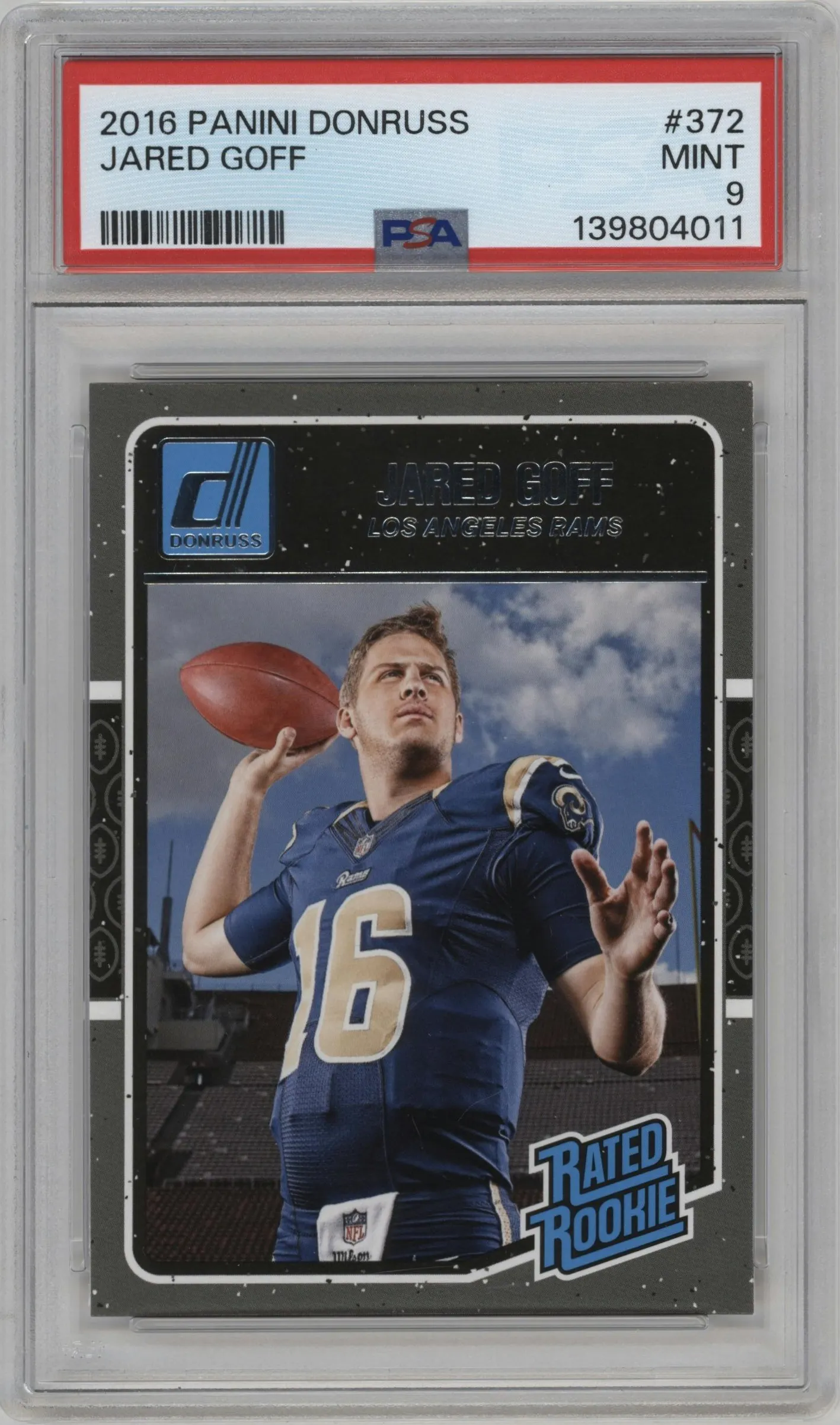 2016 Panini Donruss Rated Rookie Jared Goff #372 PSA 9