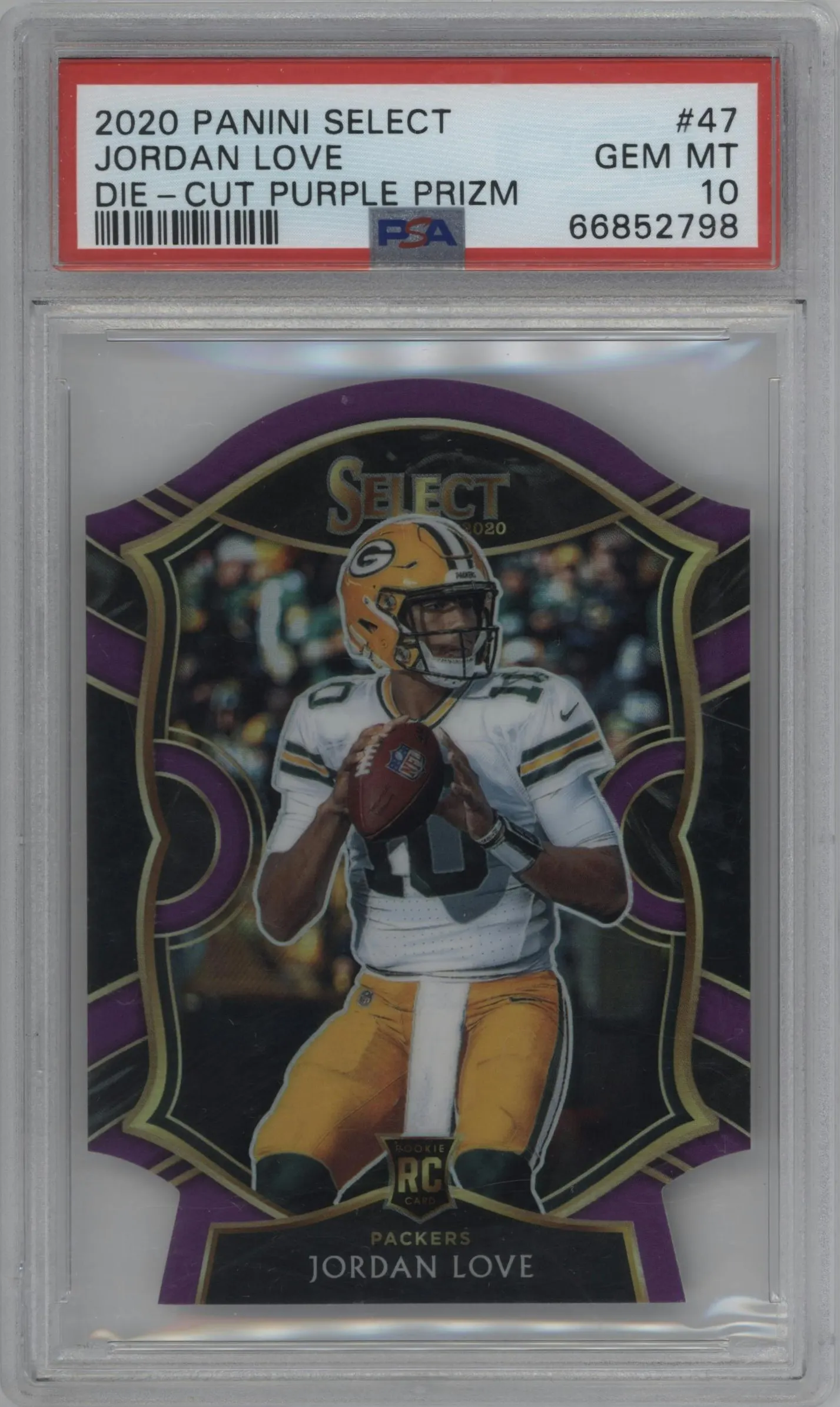2020 Panini Select Jordan Love Die-Cut Purple #47 PSA 10