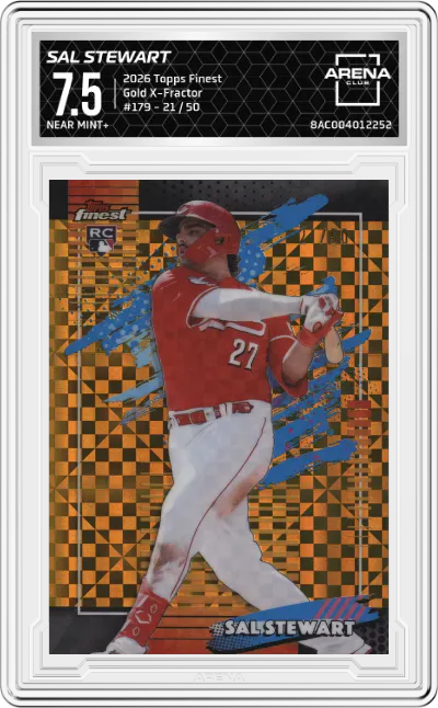 2026 Topps Finest Sal Stewart Gold X-Fractor #179 ARENA CLUB 7.5