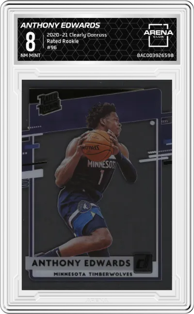 2020 Clearly Donruss Rated Rookie Anthony Edwards #96 ARENA CLUB 8