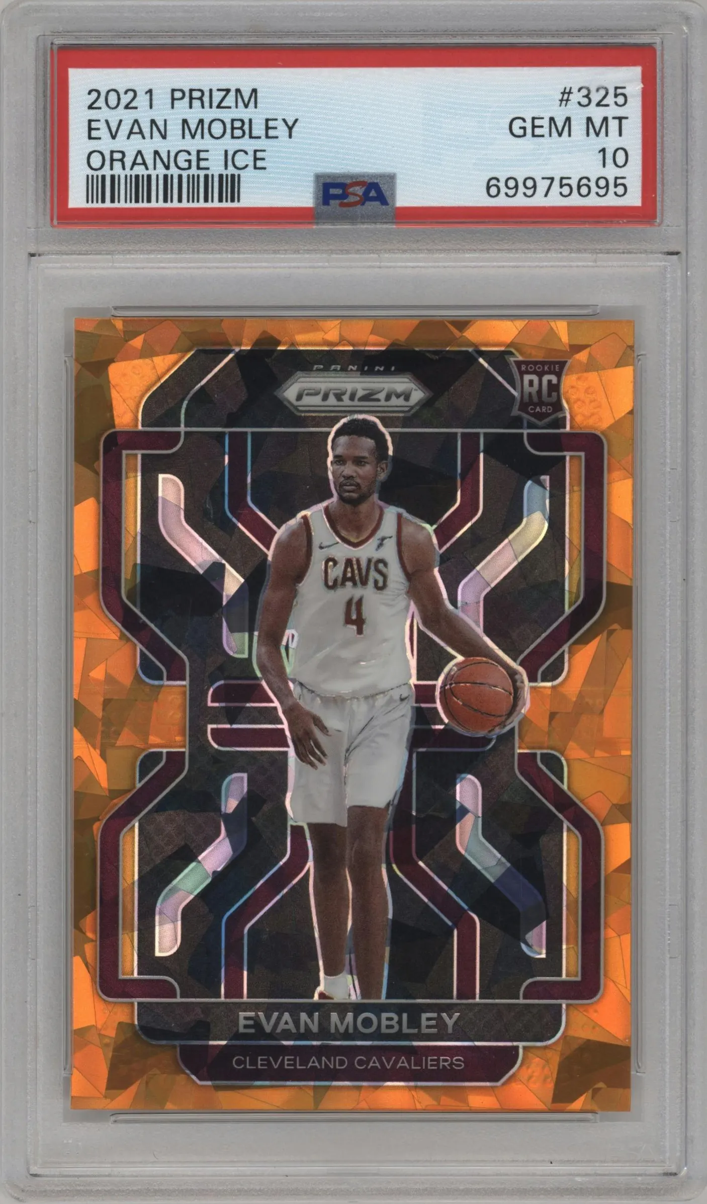 2021 Panini Prizm Evan Mobley Orange Ice #325 PSA 10