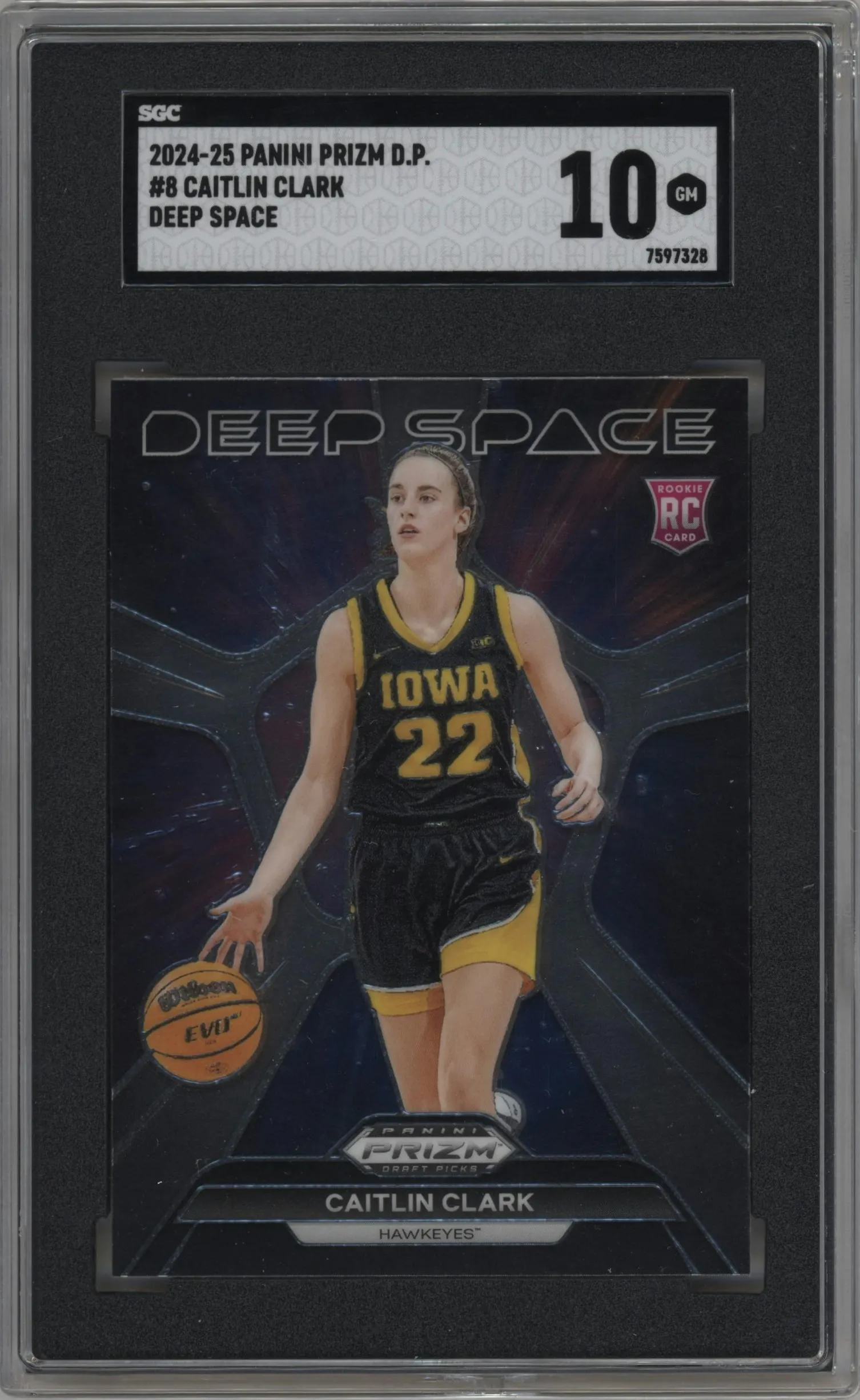 2024 Panini Prizm Draft Picks Deep Space Caitlin Clark #8 SGC 10