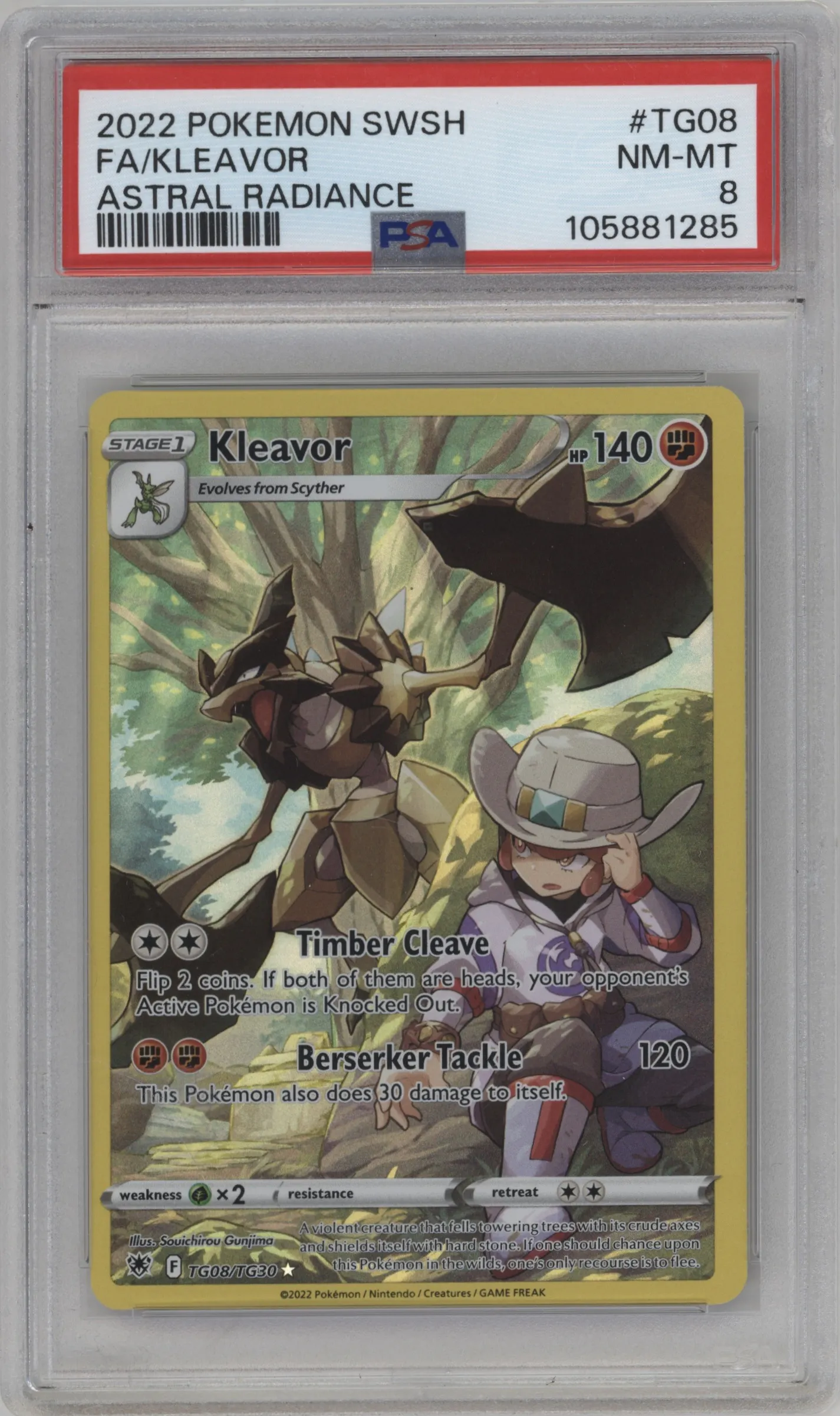2022 Pokemon SWSH Astral Radiance TG Kleavor #TG08 PSA 8