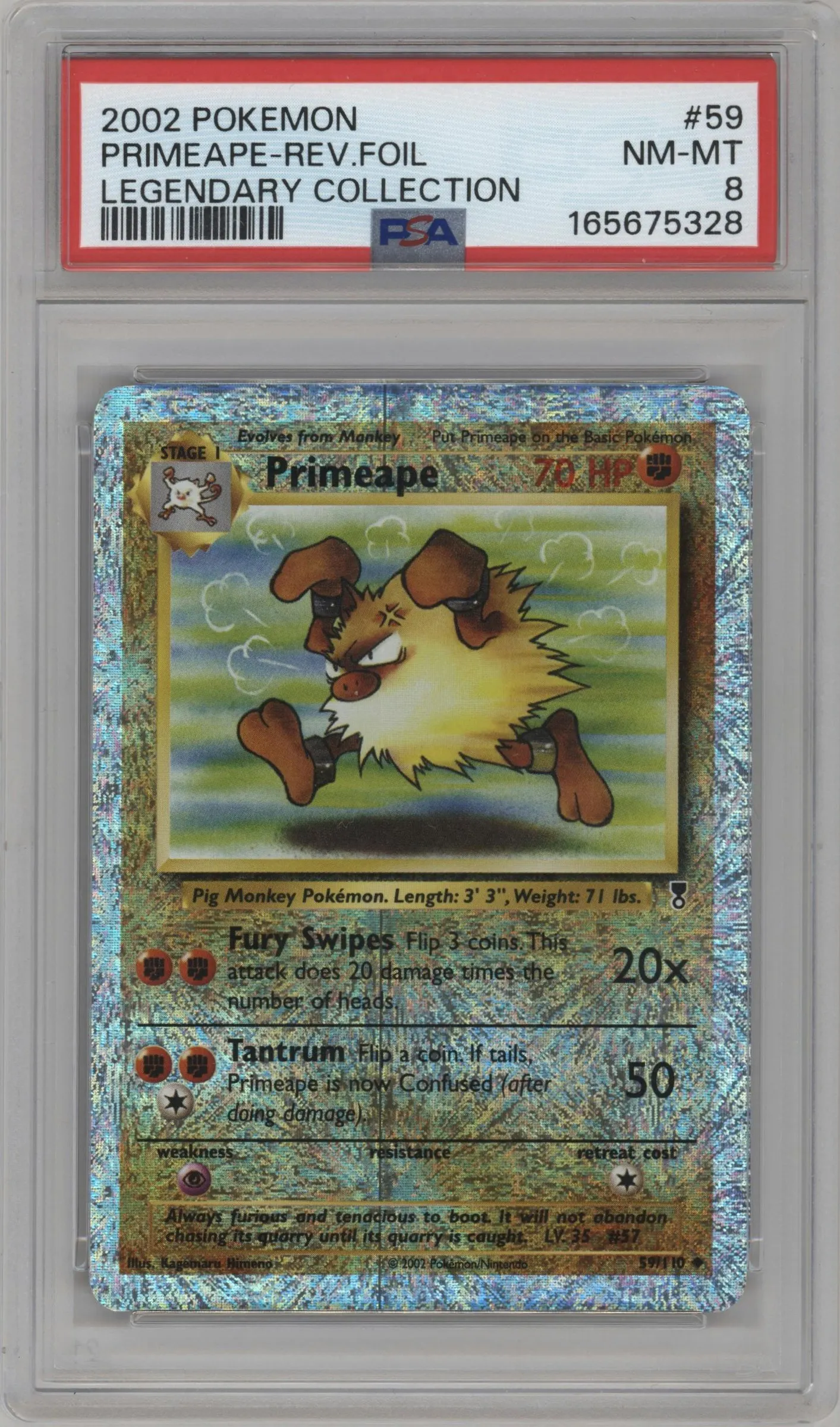 2002 Pokemon Legendary Collection Primeape #59 PSA 8