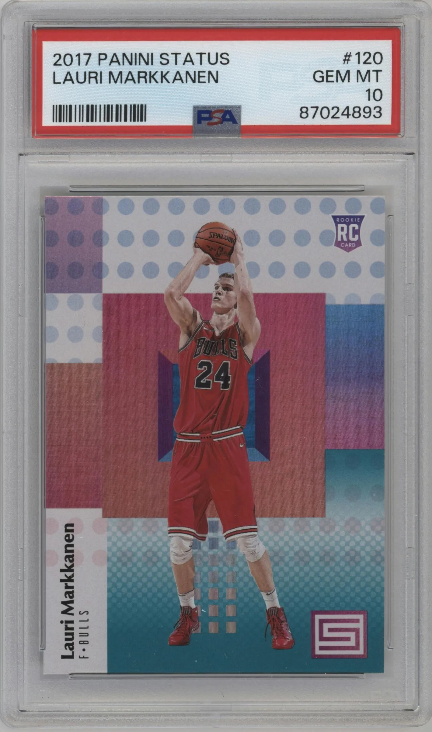 2017 Panini Status Lauri Markkanen #120 PSA 10