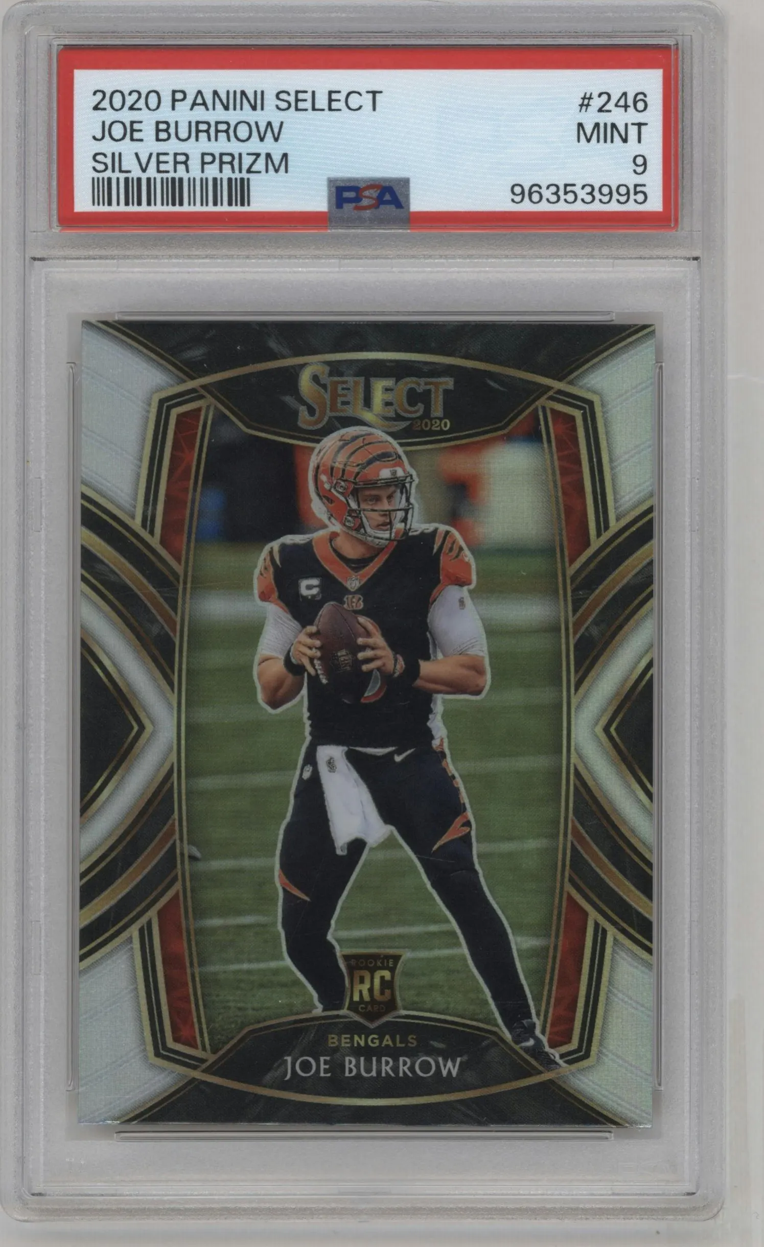 2020 Panini Select Club Lvl. Joe Burrow Silver Prizm #246 PSA 9