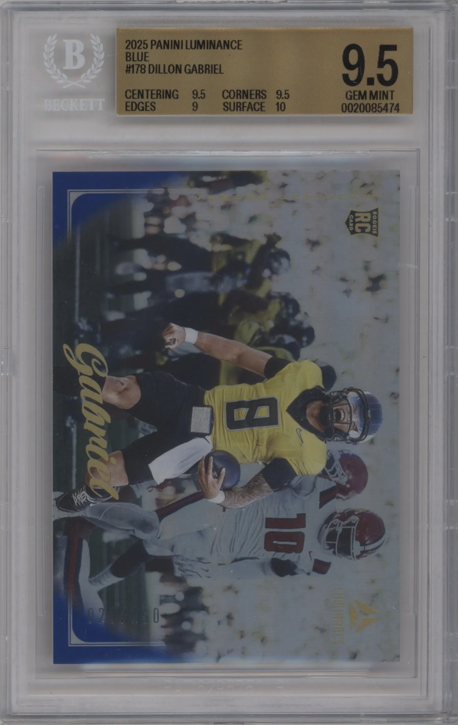 2025 Panini Luminance Dillon Gabriel Blue #178 BGS 9.5